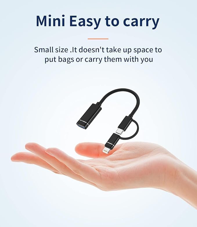 Sounce 3-in-1 USB OTG Connector | USB A to Lightning, Type-C & Micro USB