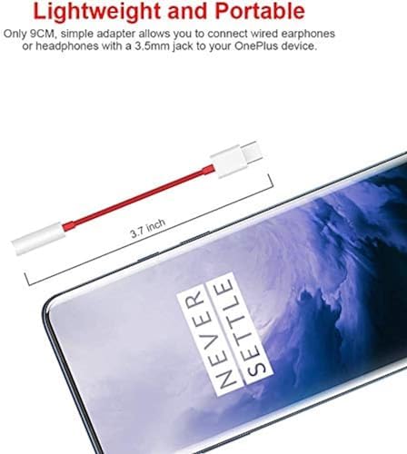 USB Type-C to 3.5mm Audio Jack Adapter – Compatible with OnePlus 12, 11, 10, Nord & More | Stereo Headphone Converter by Sounce (Red)