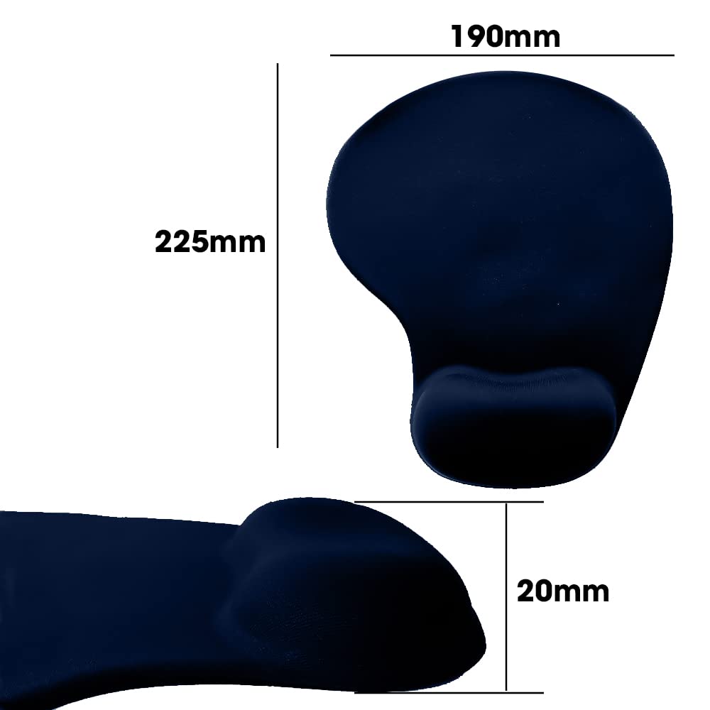 Sounce Ergonomic Mouse Pad with Gel Wrist Rest – Non-Slip, Washable & Pain Relief Support (Blue)