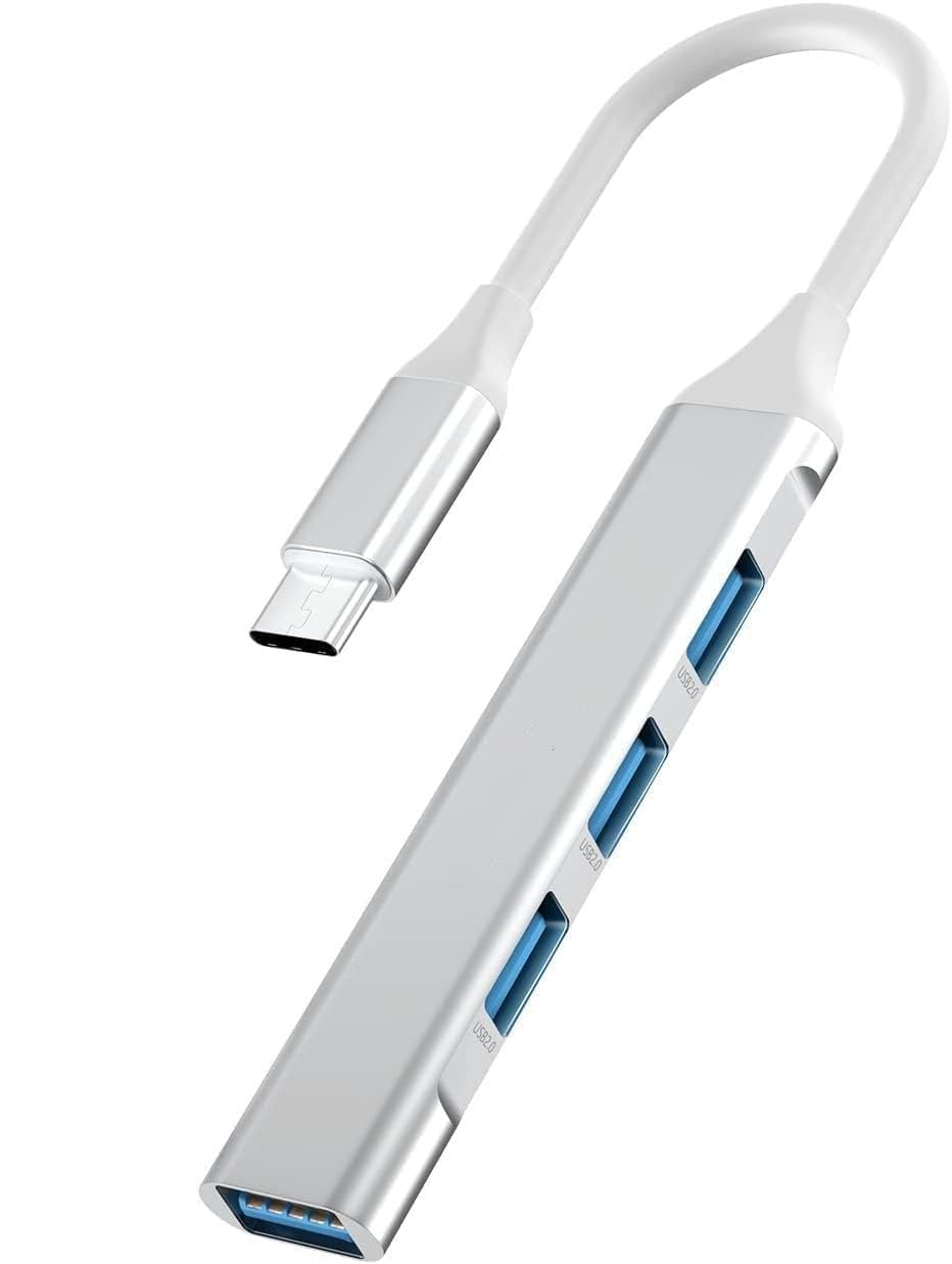 Sounce 4-in-1 USB C Hub | Type-C to 4 USB-A Ports with Aluminum Shell (White)