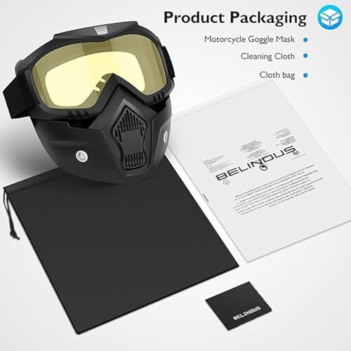 Sounce Anti-Scratch Goggle Bike Mask with UV Protection – Windproof, Detachable Face Shield for Cycling & Outdoor Sports