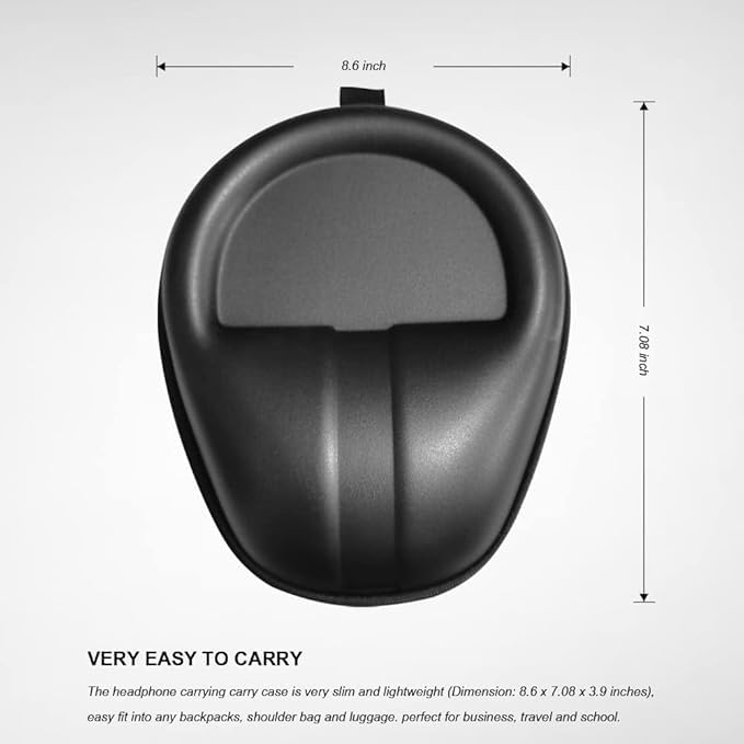 Sounce Headphone Vinyl Carrying Case Earpads Storage Bag Headphone Pouch Portable Anti-Pressure Compatible for Sony WH C510/Sony CH710n/Boat 550/Flix X1/Hyperx Cloud Cases (Black)