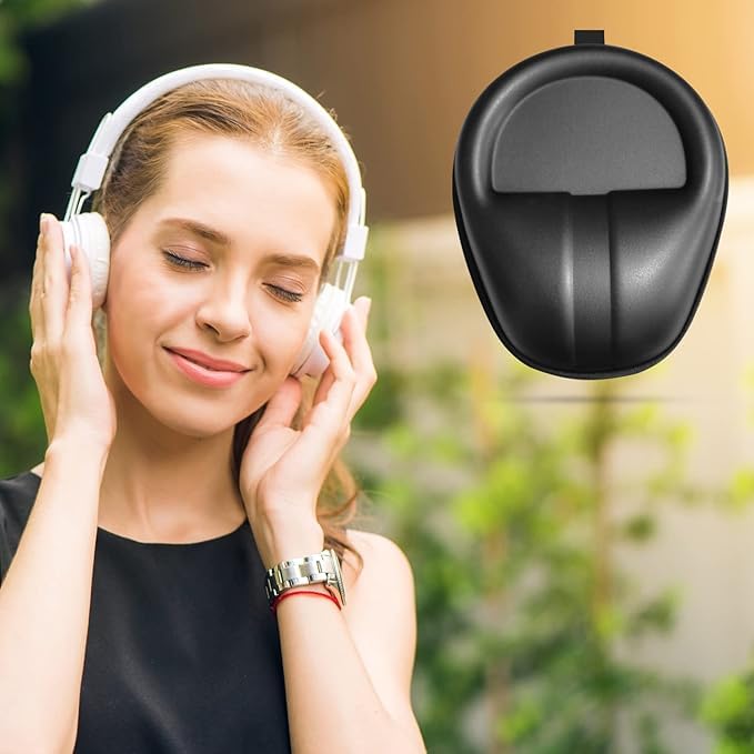 Sounce Headphone Vinyl Carrying Case Earpads Storage Bag Headphone Pouch Portable Anti-Pressure Compatible for Sony WH C510/Sony CH710n/Boat 550/Flix X1/Hyperx Cloud Cases (Black)