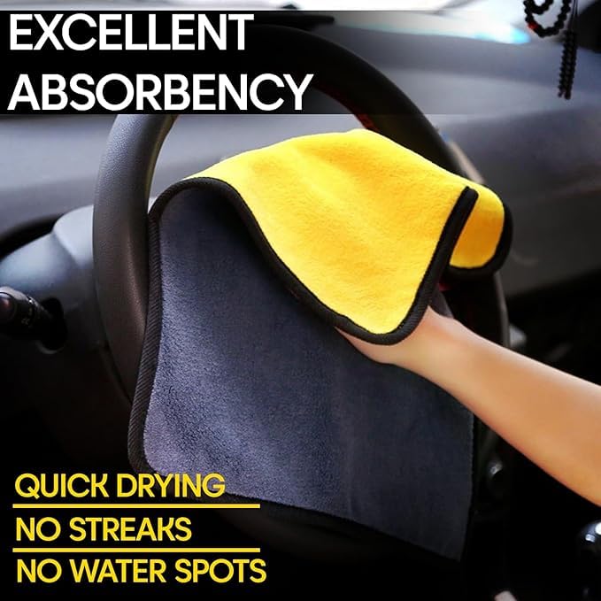 Sounce Car Cleaning 6 in 1 Kit Microfiber Duster with Long Handle Cleaning Brush Exteriror and Interiror Cleaner Cloth Ac Vent Cleaner Brush for Car, Motorbike, SUVs with Glass Cleaner Tablets