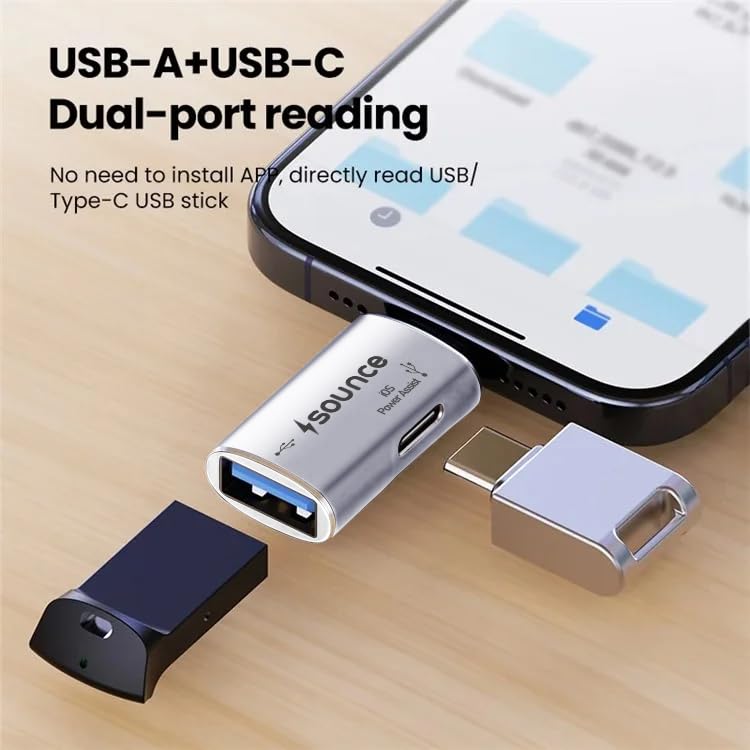 Sounce USB 3.0 to Lightning Adapter Connector, Female to Male USB 3.0 High-Speed Data Transfer Converter USB Adapter for iPhone, iPad, MacBook