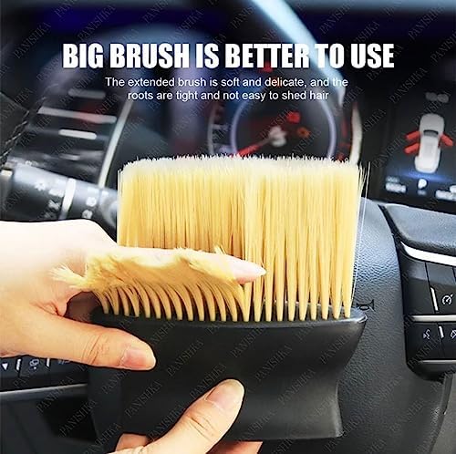 Sounce Car Interior AC Vents Cleaning Brush Soft Duster Interior Cleaning Dusting Tool for Automotive Accessory Car Cleaning Brush AC Vent Dashboard Dust Dirt Cleaner Gadgets Cleaning Brush (Black)