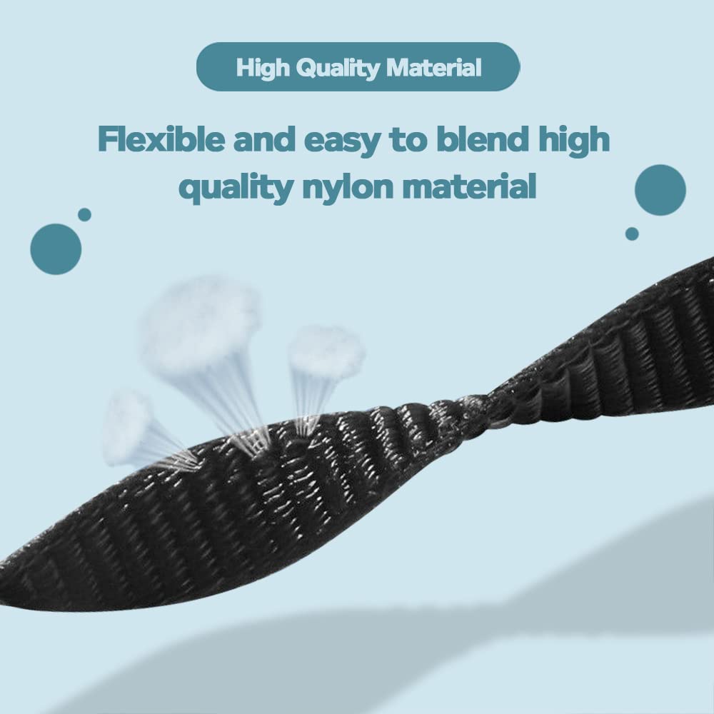 Sounce Black Nylon Adjustable Xiaomi Mi Band 3/ Mi Band 4/ Mi Band 5/ Mi Band 6 Watch Strap Band Bracelet (Not Compatible with Mi Band 1/2)