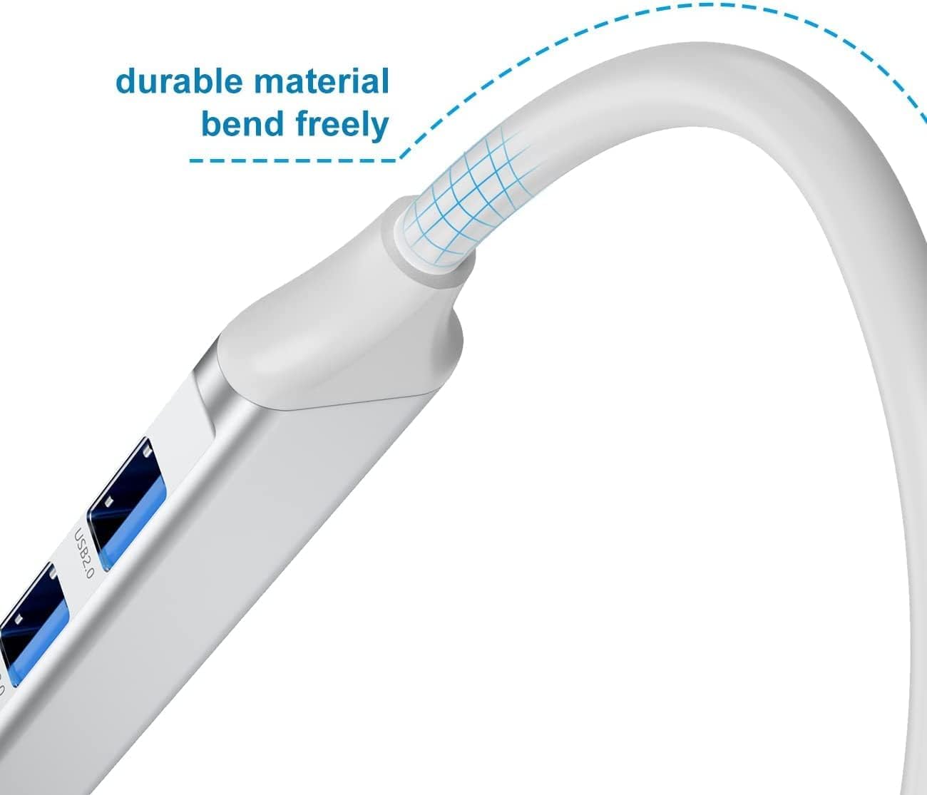 Sounce 4-in-1 USB C Hub | Type-C to 4 USB-A Ports with Aluminum Shell (White)