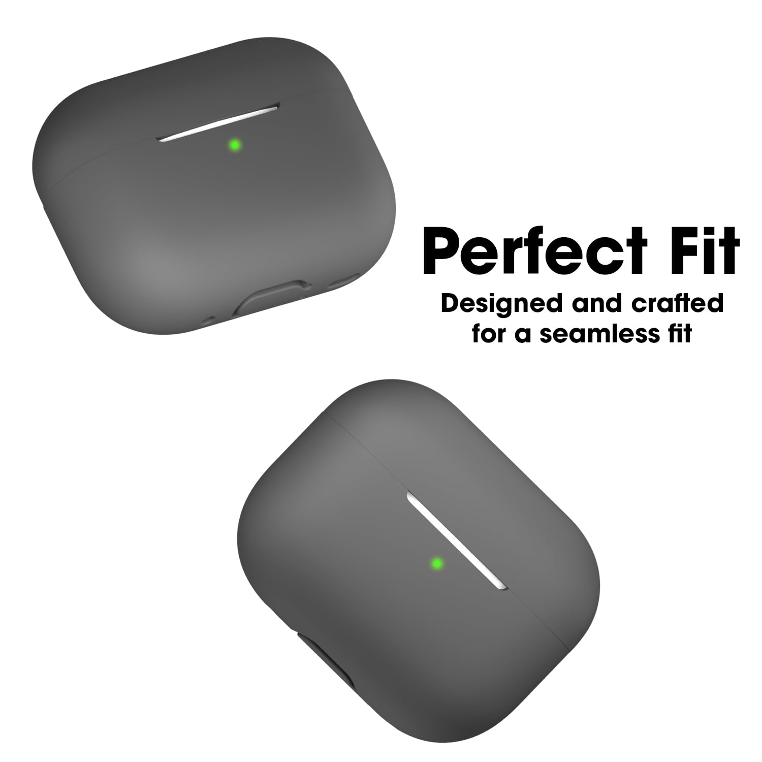 Sounce Soft Silicone Protective Case for Airpods pro 2 Case Cover with Antilost Lanyard, Full Protection Tough Shockproof Charging Case Compatible with Airpods pro 2 2022 with Carabiner - Dark Grey