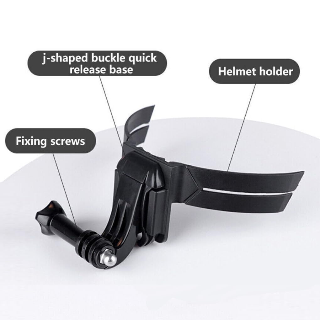 Sounce Action-cam Compatible Chin Mount for Motorcycle with J-Hook and Screw Helmets Secure and Convenient Helmet for GoPro and Action Cameras with Speed 160kmph - Black