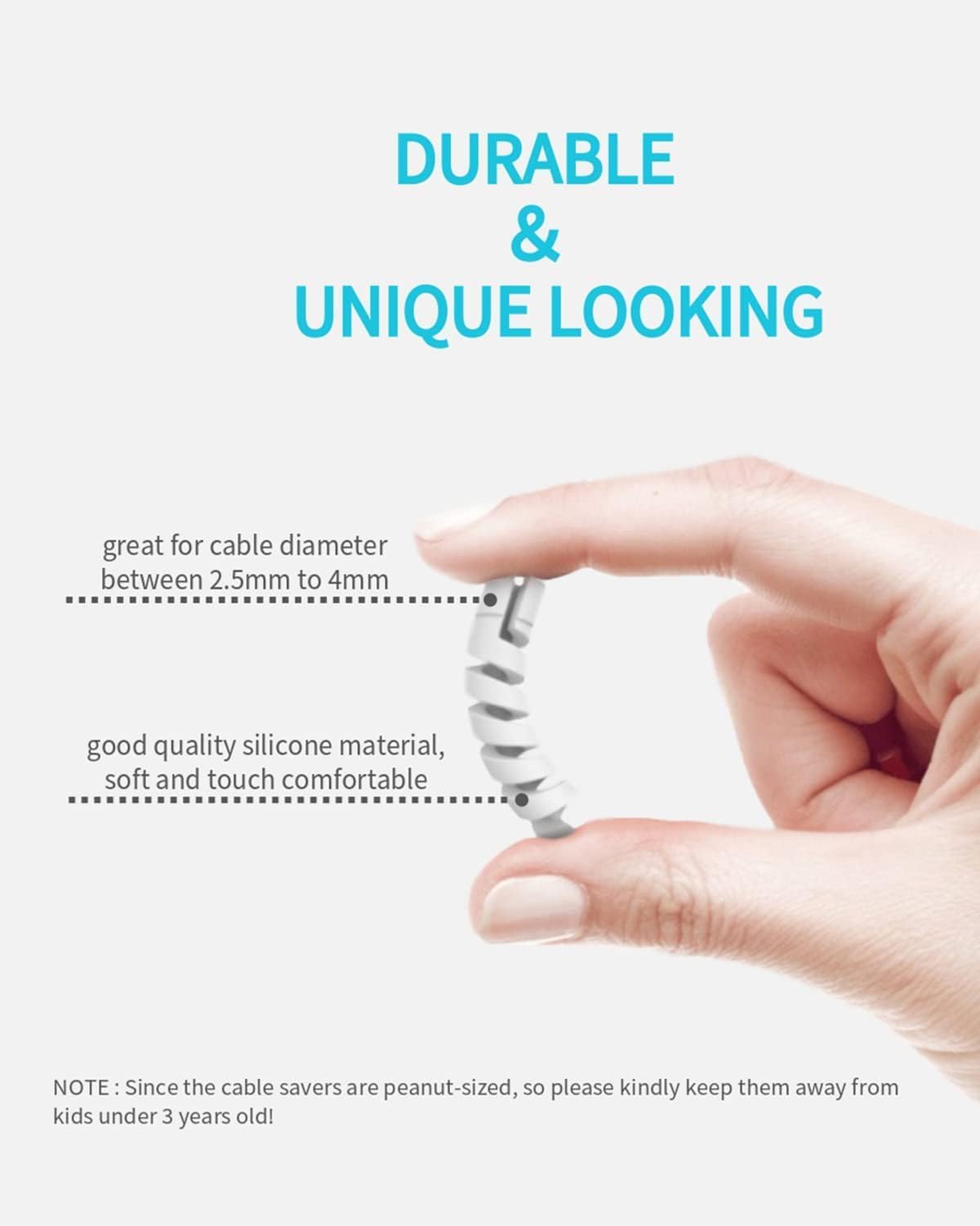 Sounce 25 Pcs Spiral Cable Protectors | USB & Charger Wire Saver