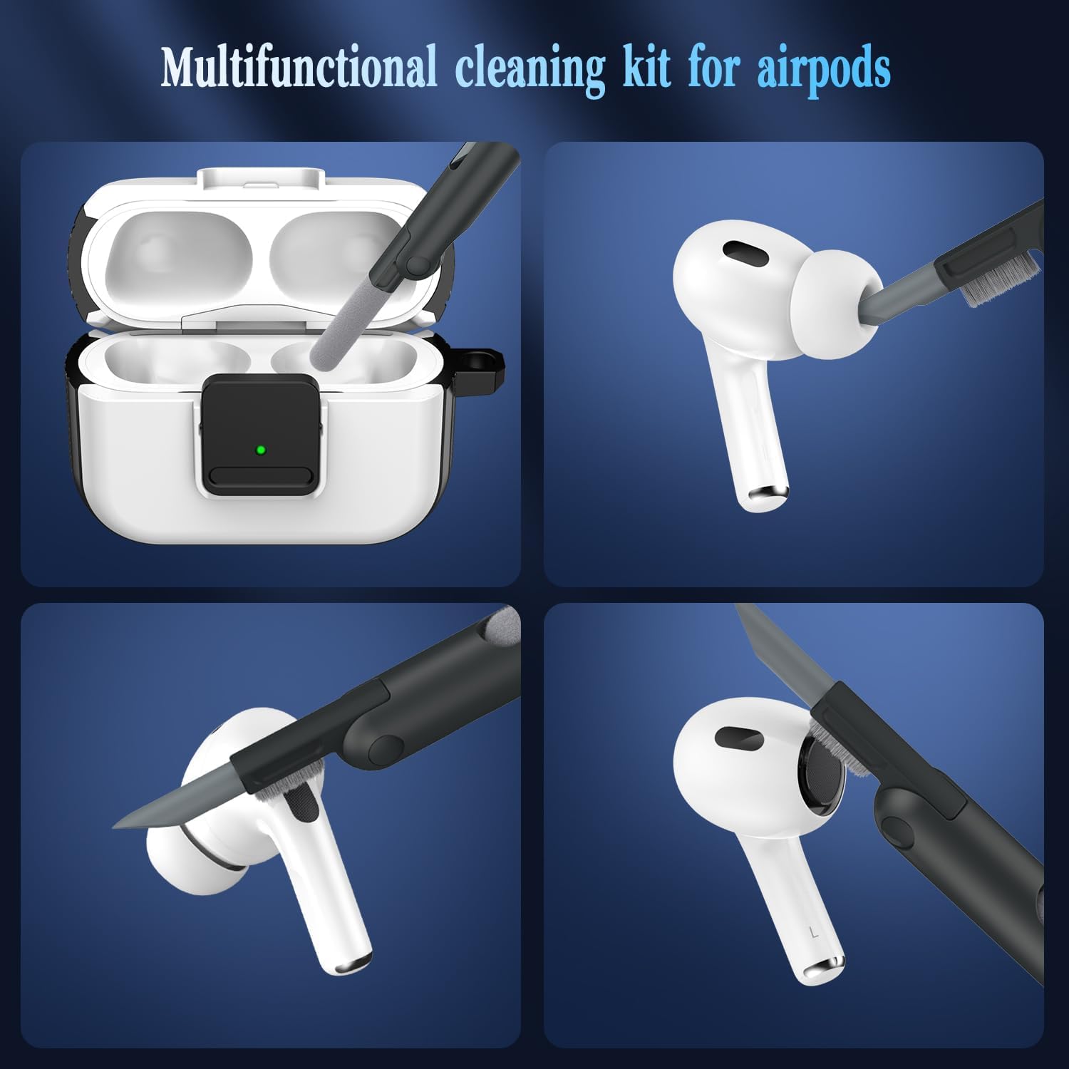 Sounce Compatible for AirPods Pro 2 Case with Mag-Safe, Wireless Charging, Powerful Drop Protection, TPU, Tough Magnetic Cover for AirPods Pro 1st/2nd Generation (2022/2019) with Airpods Cleaning Kit