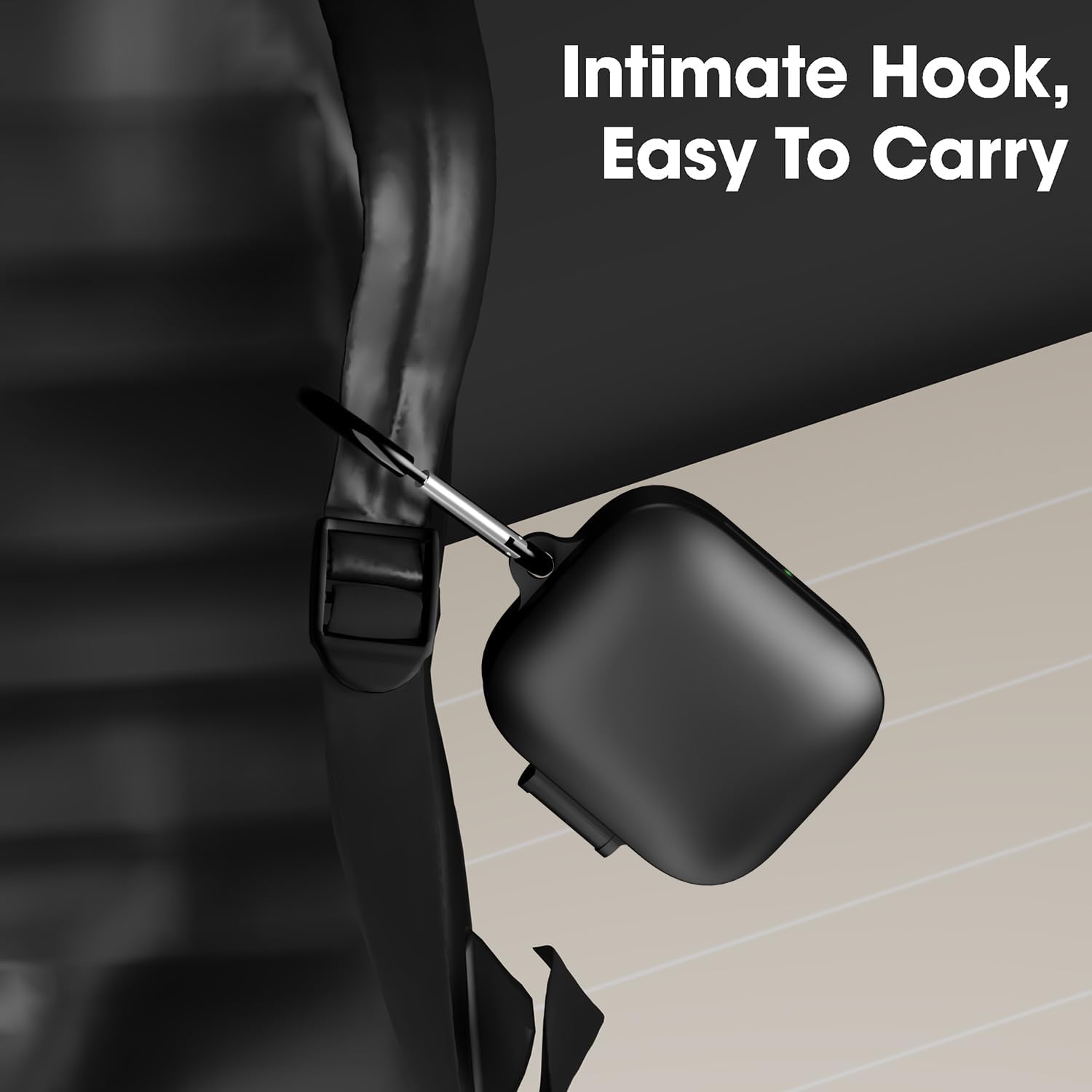 Sounce Protective Case for OnePlus Buds 3 – Soft Silicone Shockproof Cover with Keychain, Anti-Slip Grip, Scratch-Resistant, and Front LED Visibility – Black