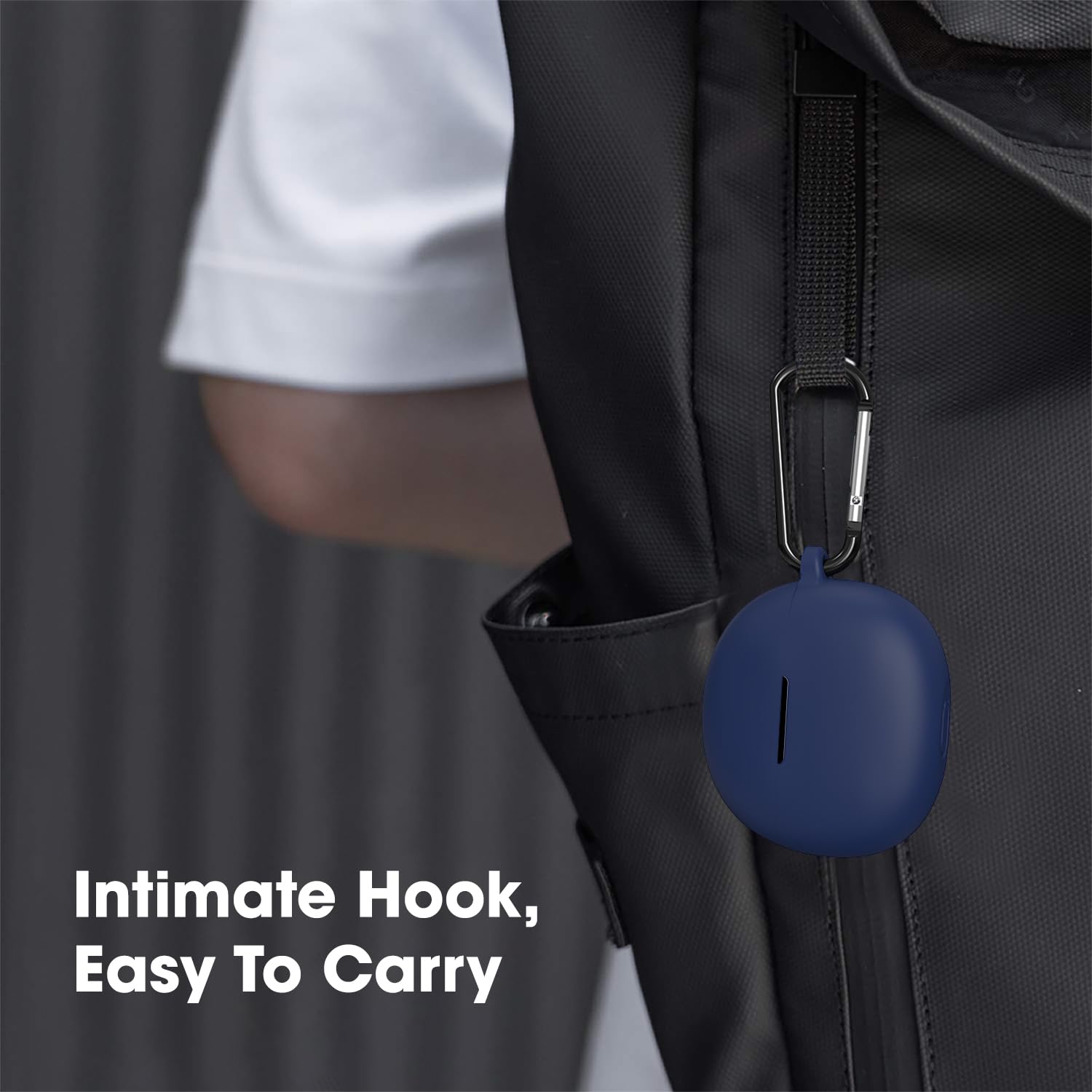 Sounce Portable Silicone Cover Scratch-Resistant, Non-Slip Grip, Carabiner Clip Compatible with Keychain for Boat 141 Pro Full Protection Water Resistant Shockproof Case Anti Fall Anti Dust - Blue