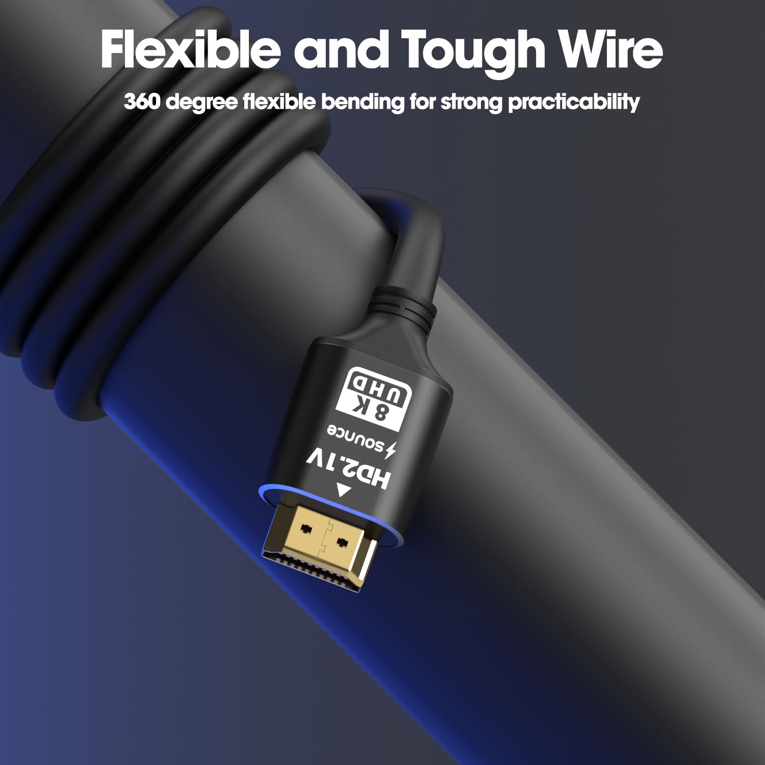Sounce 8K HDMI 2.1 Cable – 6ft / 10ft – Ultra HD 8K@60Hz, 4K@120Hz, 48Gbps, HDR, eARC, Ethernet – Compatible with PS5, Xbox, Roku, Apple TV, PC