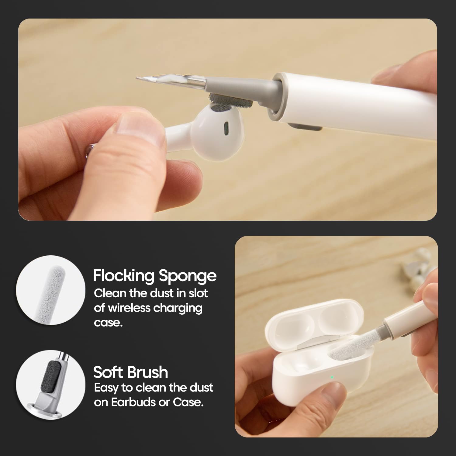 Sounce for Apple Airpods 4th Generation Case Cover(2024) | LED Visible | Cleaner Kit & Heavy-Duty Carabiner | Drop Protection | Anti-Scratch | 2.5mm Thick |Compatible with Airpods 4 Case for Women,Men