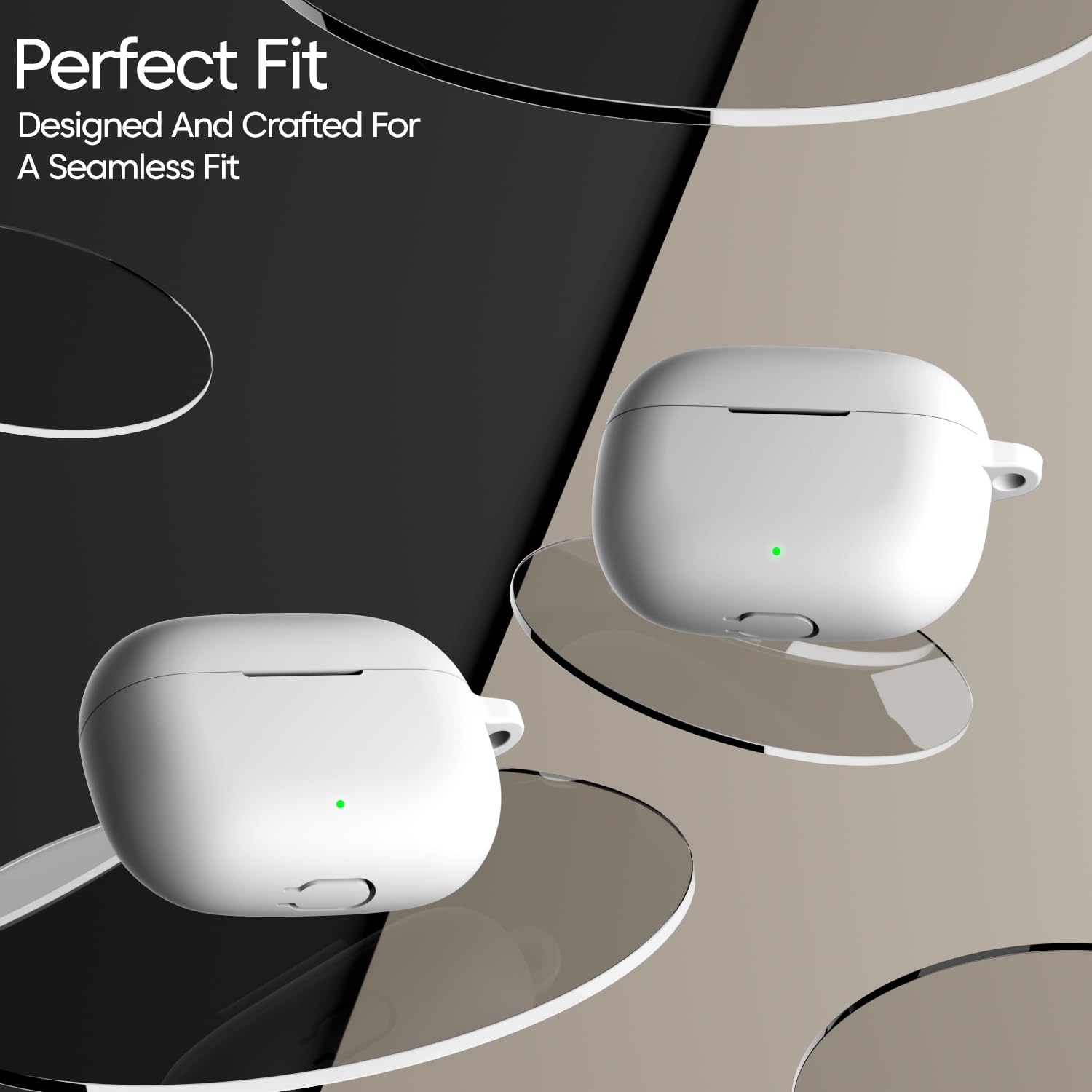 Sounce Earphone Case Cover Compatible for Realme TechLife T310, Soft Silicone Case Cover, Full Protection Shockproof Case Cover, Scratch-Resistant, Non-Slip Grip, Anti Fall Anti Dust (White)