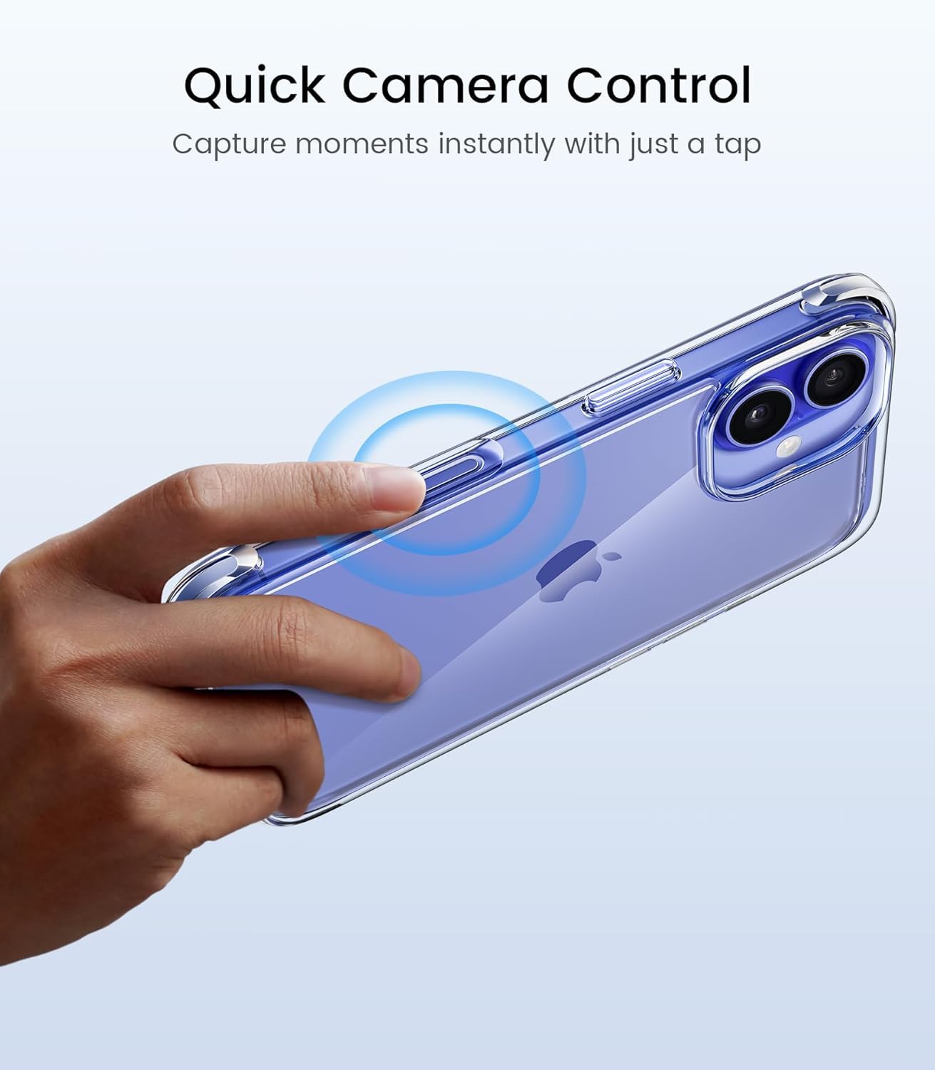 Sounce Ultra-Hybrid Crystal Clear Back Case Cover for iPhone 16 | Shockproof Design | Camera Protection Bump | Hard Clear Back | Bumper Case Cover for iPhone 16 (PC & TPU, Transparent)