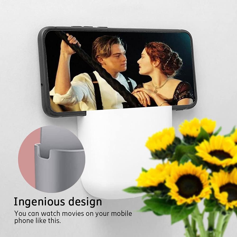 Sounce 8 Piece Wall Mounted Storage Box Remote Indoor Storage Organizer Case for Air Conditioner & TV Remote Mobile Phone Plug Holder Stand Rack Phone Charger Plug Holder (Pack of 8)- White & Grey