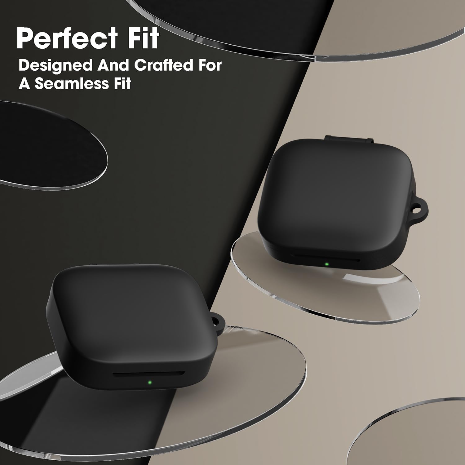 Sounce Protective Case for OnePlus Buds 3 – Soft Silicone Shockproof Cover with Keychain, Anti-Slip Grip, Scratch-Resistant, and Front LED Visibility – Black