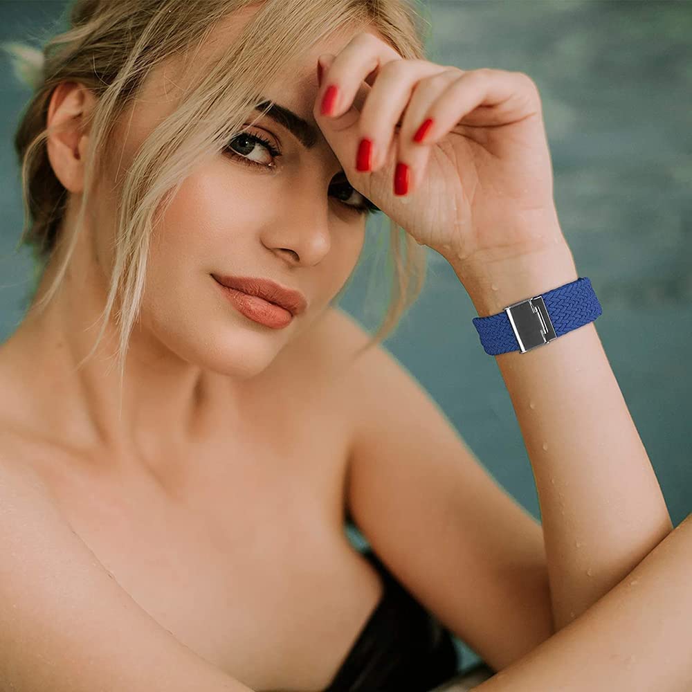 Sounce Compatible with Watch Bands 42mm 44mm 45mm 49mm, Watch Bands for Women Men, Adjustable Braided Solo Loop with Buckle Elastic Sport Bands for Watch SE Series 7/6/5/4/3/2/1
