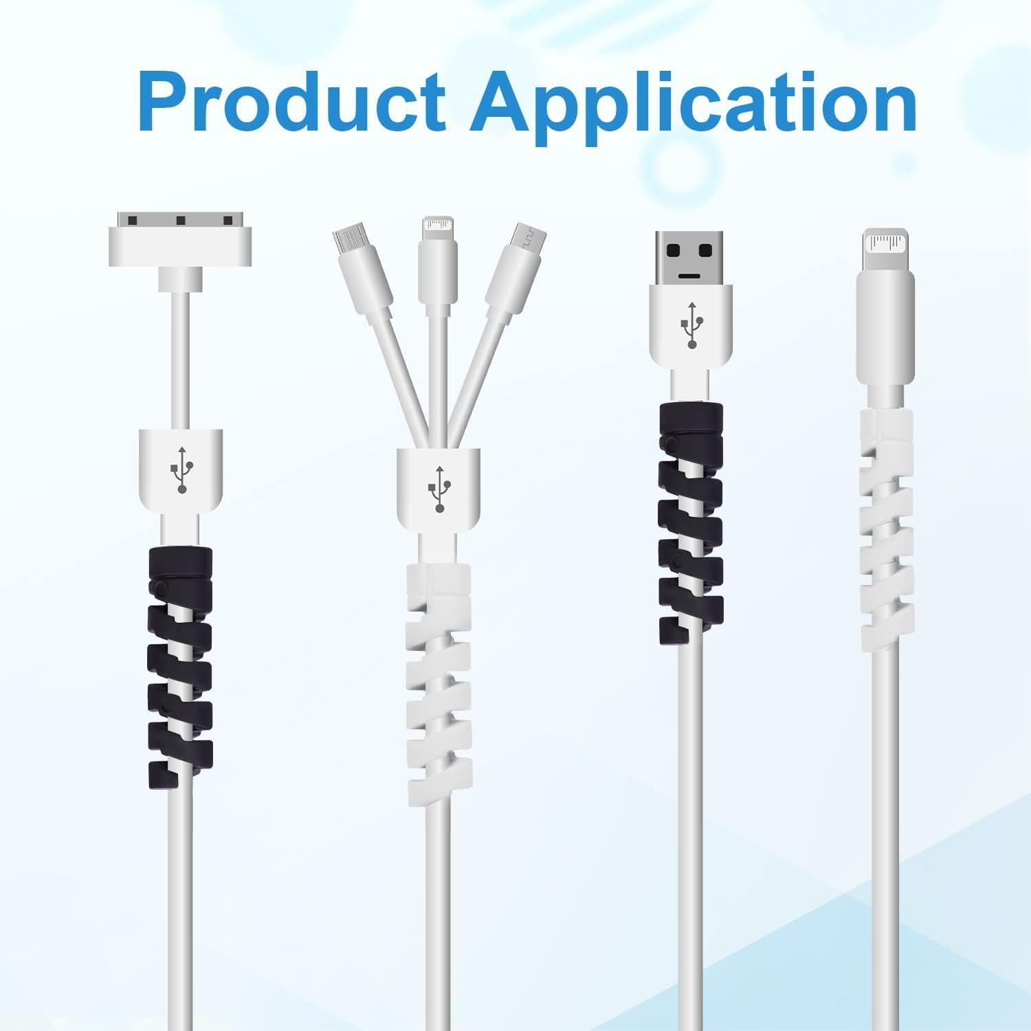 Sounce 25 Pcs Spiral Cable Protectors | USB & Charger Wire Saver