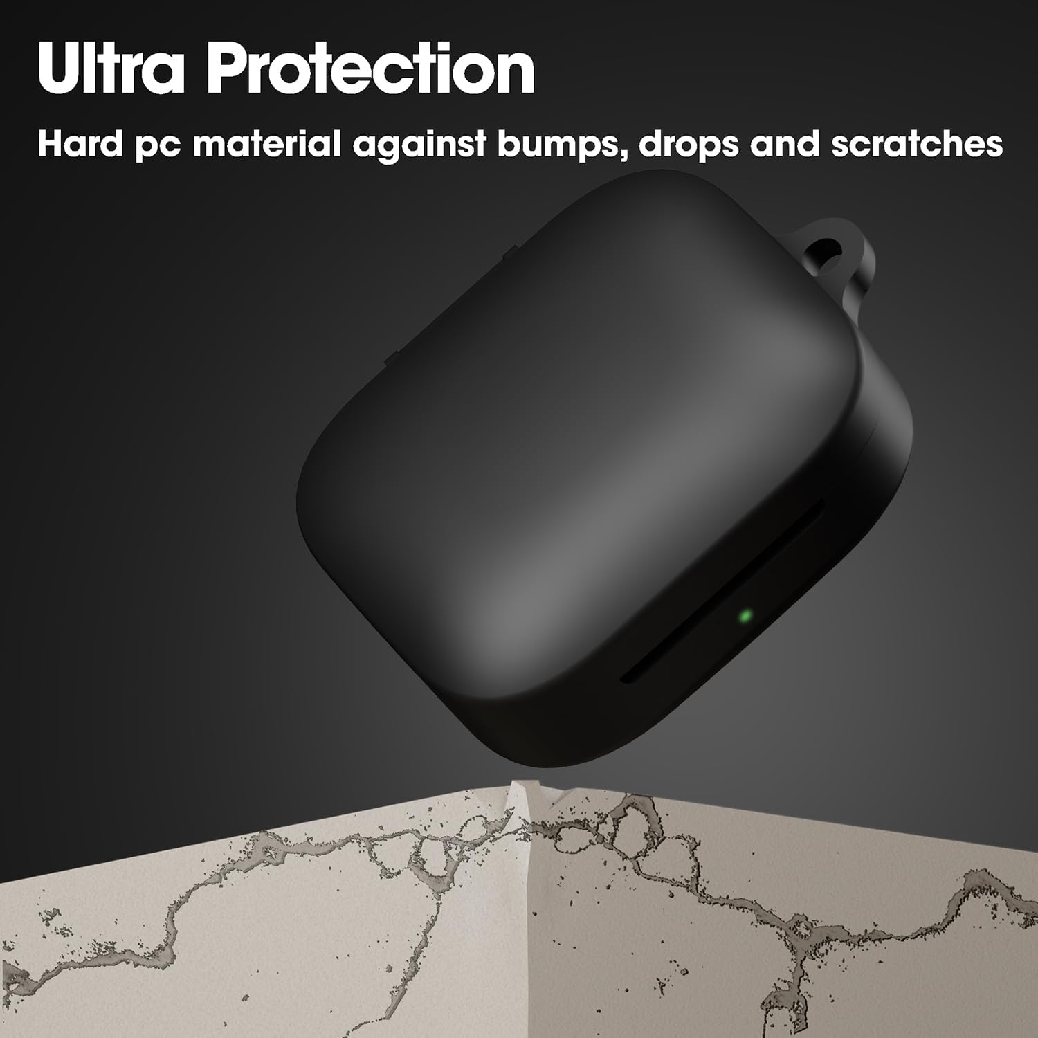 Sounce Protective Case for OnePlus Buds 3 – Soft Silicone Shockproof Cover with Keychain, Anti-Slip Grip, Scratch-Resistant, and Front LED Visibility – Black