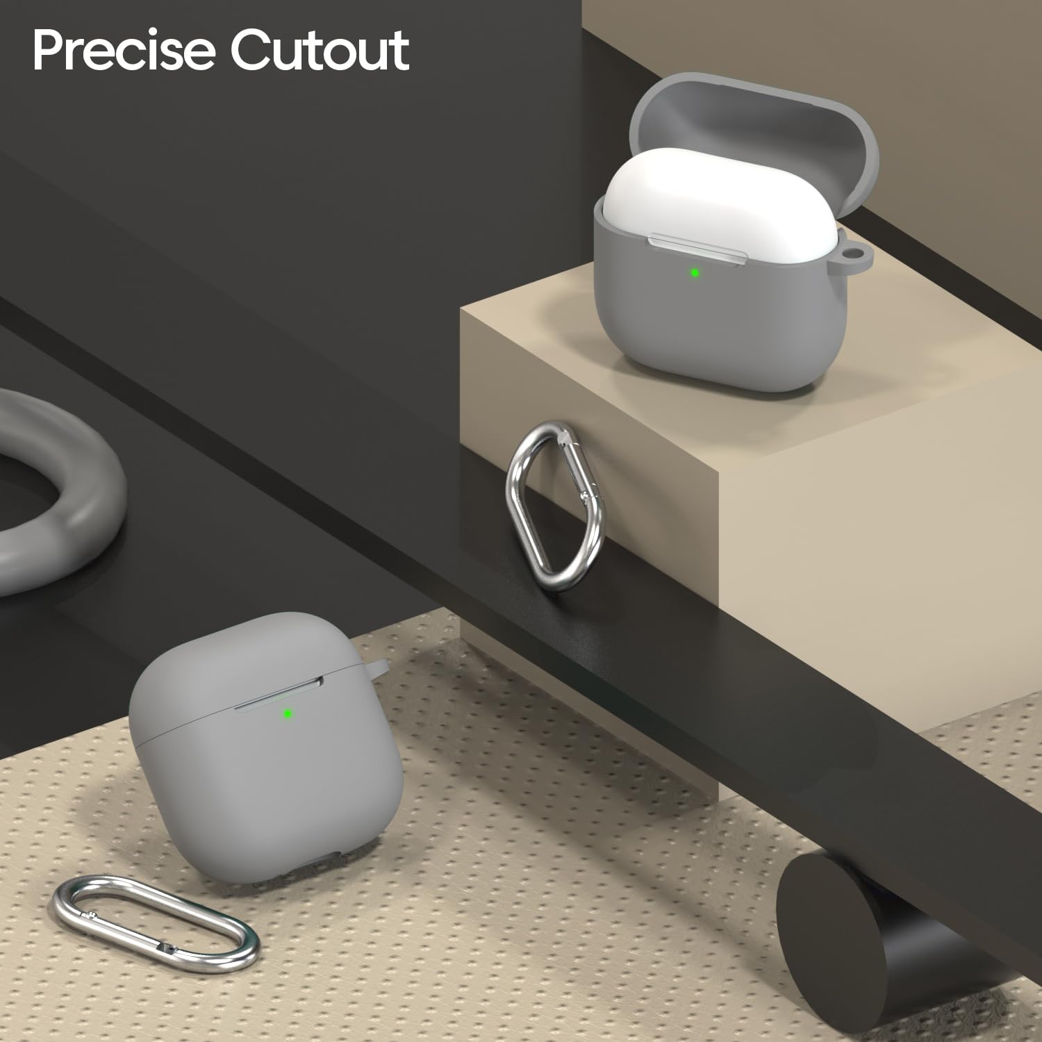 Sounce for Apple Airpods 4th Generation Case Cover(2024) | LED Visible | Cleaner Kit & Heavy-Duty Carabiner | Drop Protection | Anti-Scratch | 2.5mm Thick |Compatible with Airpods 4 Case for Women,Men