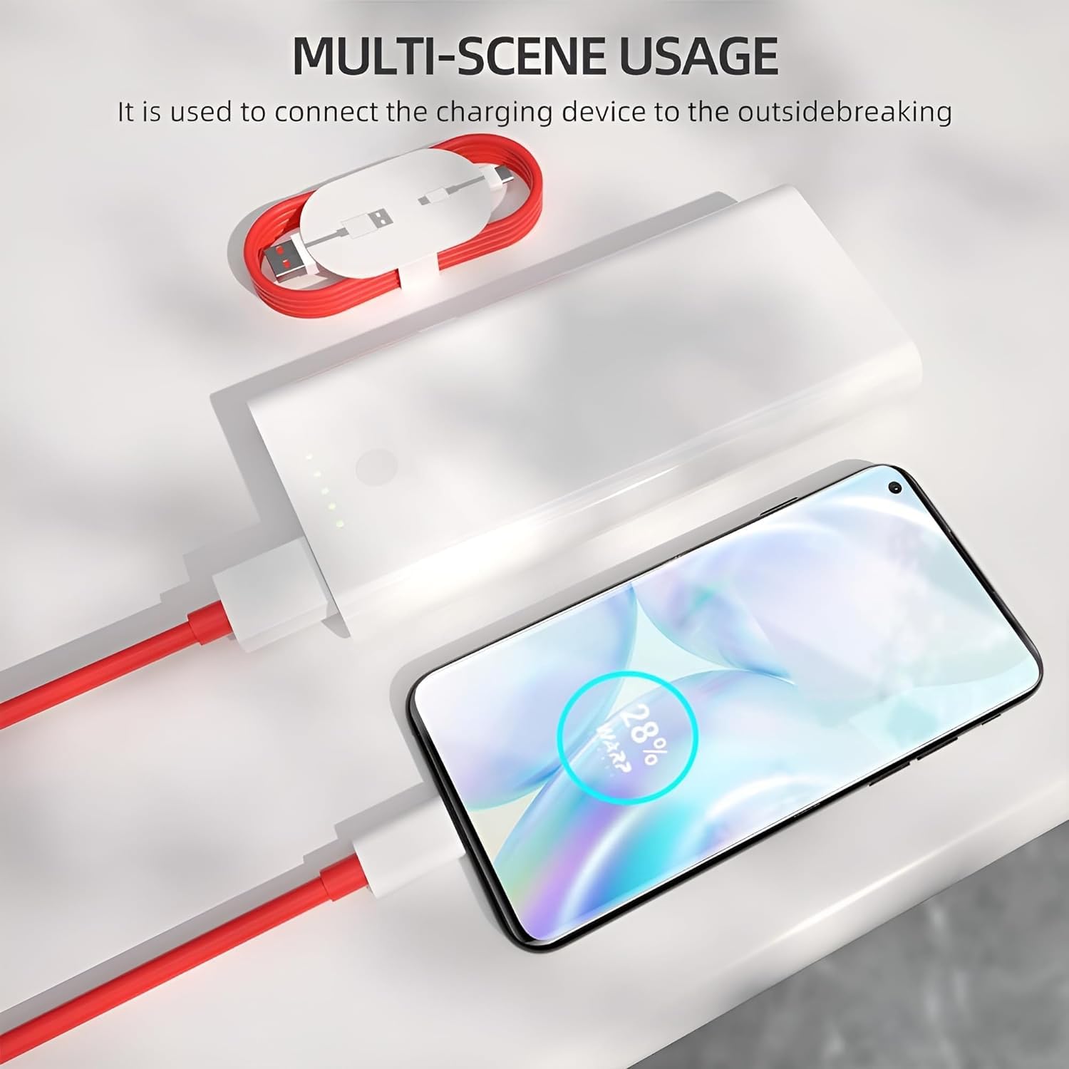 Sounce 80W Charging Cable USB to Type C Warp Charger SuperVooc/Dash Fast Charge Cable for Oneplus 11,11R,10 Pro,10R,10T,9RT,9R,8R,8T Charge Cable for 6/6T/7/7T,Nord,Ce2 Lite 5G,Ce 3 5G,Ce3 Lite, Red