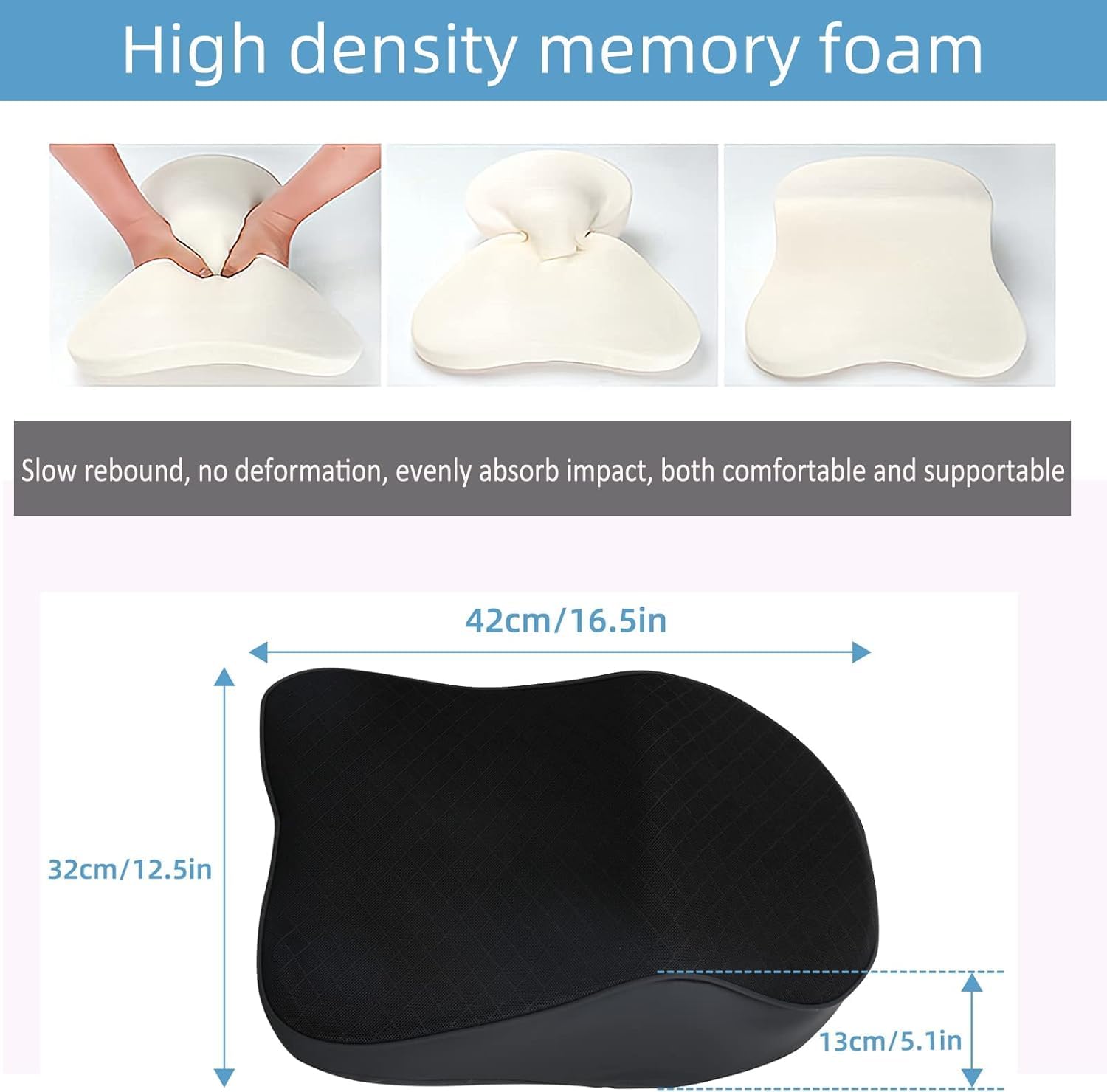 Sounce Car Neck Rest Pillow | 2 Years Warranty | Memory Foam Neck Pillow for Car, Car Seat Head Rest Cushion for Neck & Cervical Support - Relieves Pain (Large, Black, Pack of 1)