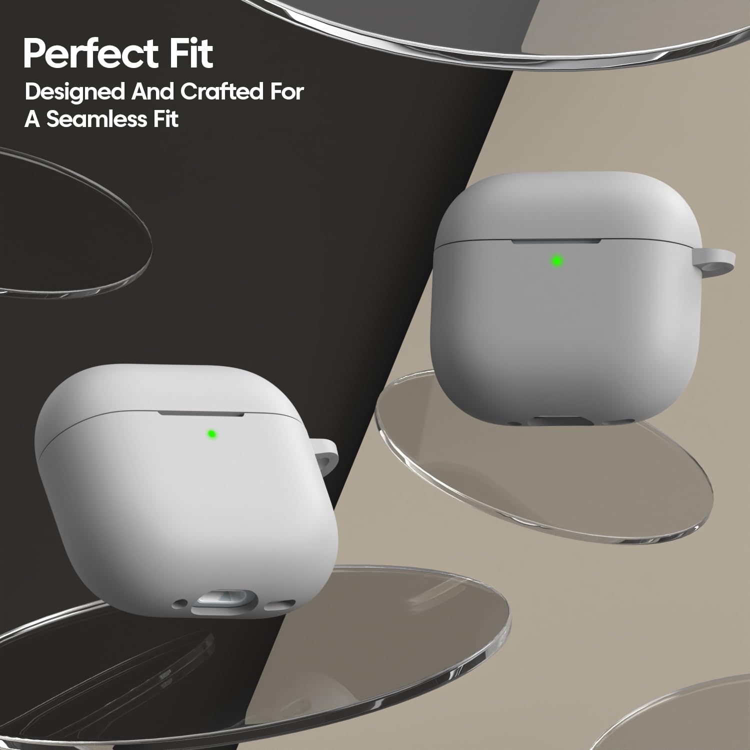 Sounce for Apple Airpods 4th Generation Case Cover(2024) | LED Visible | Cleaner Kit & Heavy-Duty Carabiner | Drop Protection | Anti-Scratch | 2.5mm Thick |Compatible with Airpods 4 Case for Women,Men