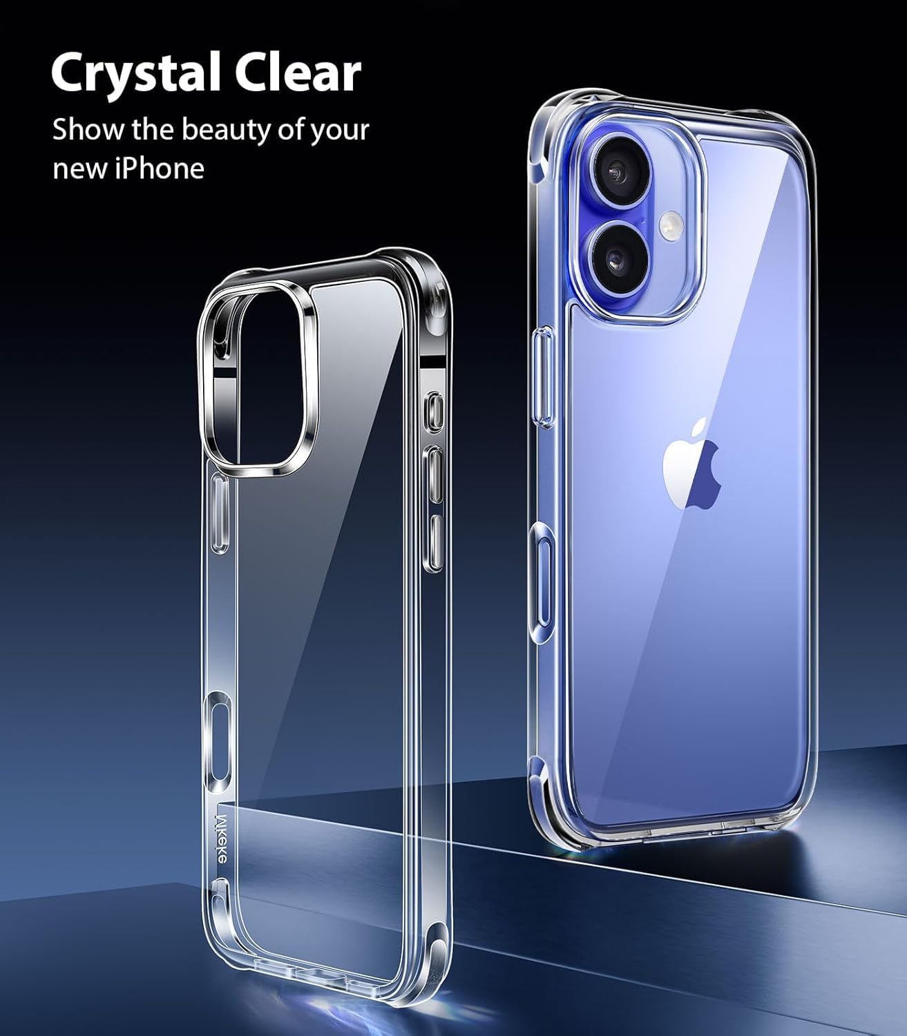 Sounce Ultra-Hybrid Crystal Clear Back Case Cover for iPhone 16 | Shockproof Design | Camera Protection Bump | Hard Clear Back | Bumper Case Cover for iPhone 16 (PC & TPU, Transparent)