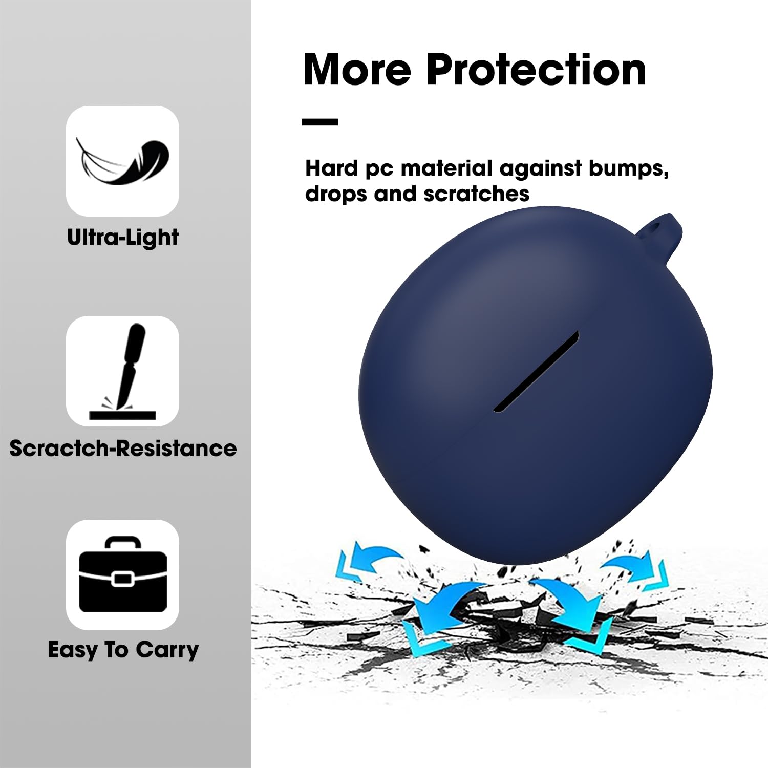 Sounce Portable Silicone Cover Scratch-Resistant, Non-Slip Grip, Carabiner Clip Compatible with Keychain for Boat 141 Pro Full Protection Water Resistant Shockproof Case Anti Fall Anti Dust - Blue