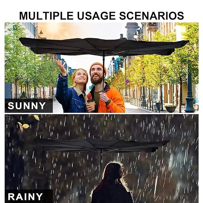 Sounce Windshield Umbrella Car Sun Shade Cover Robust Protection for car's Front Window with Heat Insulation and UV Shielding, Sun Protection Shield, Full Cover Foldable Sun Shade for Car - Black