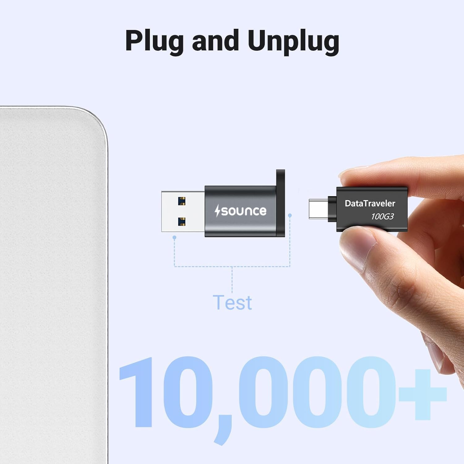 Sounce USB 3.0 OTG to USB Type C Adapter Portable Peripherals High-Speed Data Transfer, Compatible and Works with Laptops, Tablets, Smartphone, Chargers and More Devices