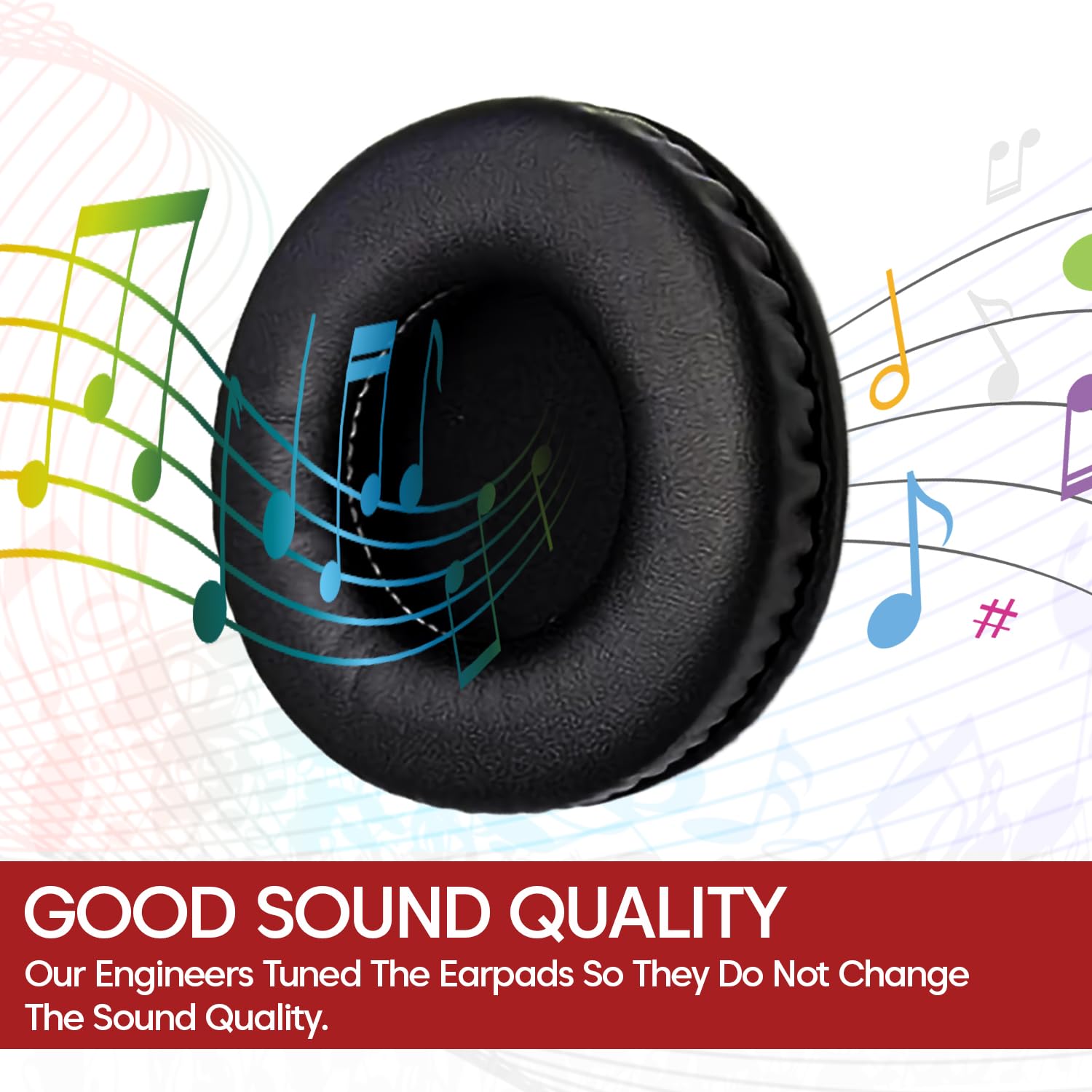 Sounce 80mm Soft Ear Pads Replacement Cushion Cover | Protein Leather & Memory Foam Earpads Headphone Cushion Compatible with Rockerz 450,450 Pro, Sony WHXB700/WH XB700 Extra Bass