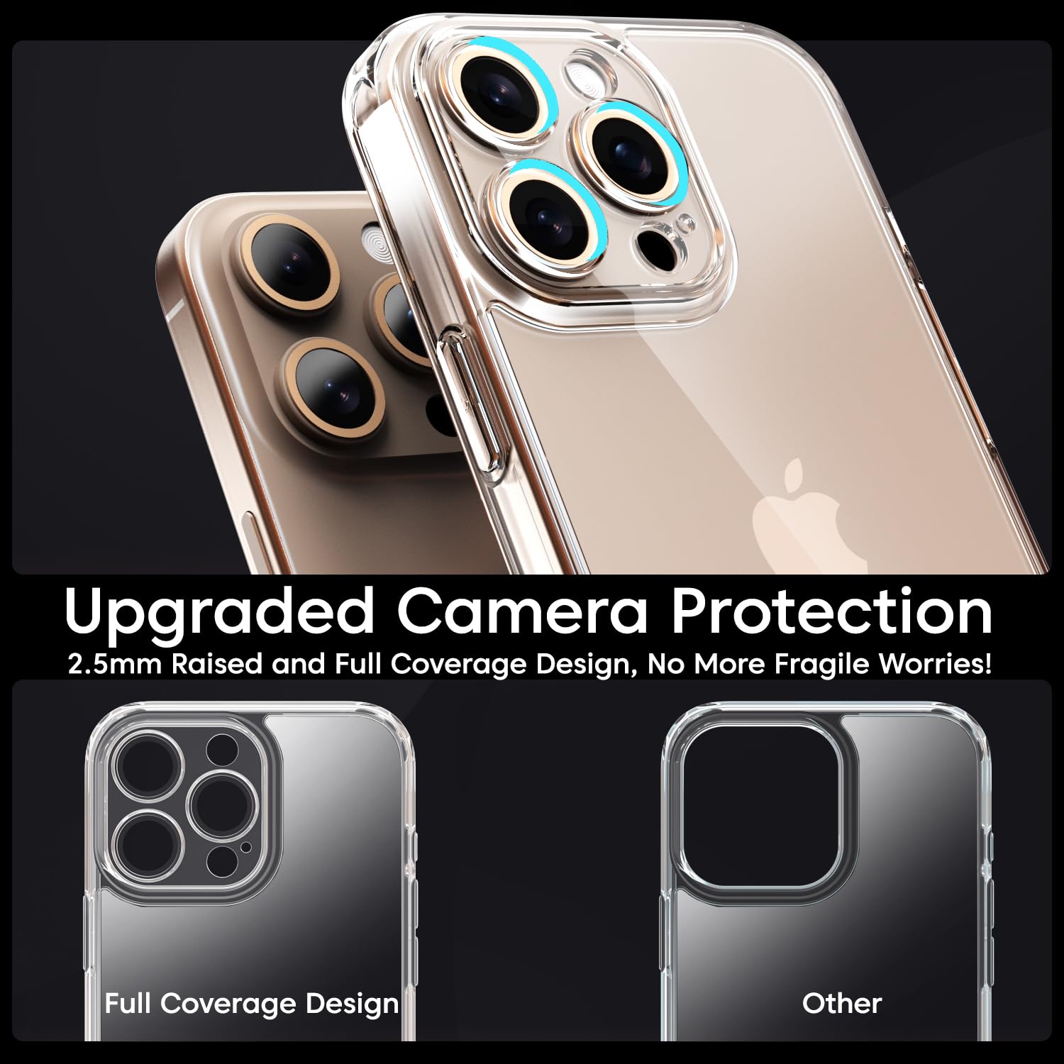 Sounce iPhone 16 Pro Max Case Cover with Ultra-Hybrid Crystal Clear | Camera Protection Bump | Shockproof Design | Hard Clear Back | Bumper Case Cover for iPhone 16 Pro Max (Transparent)