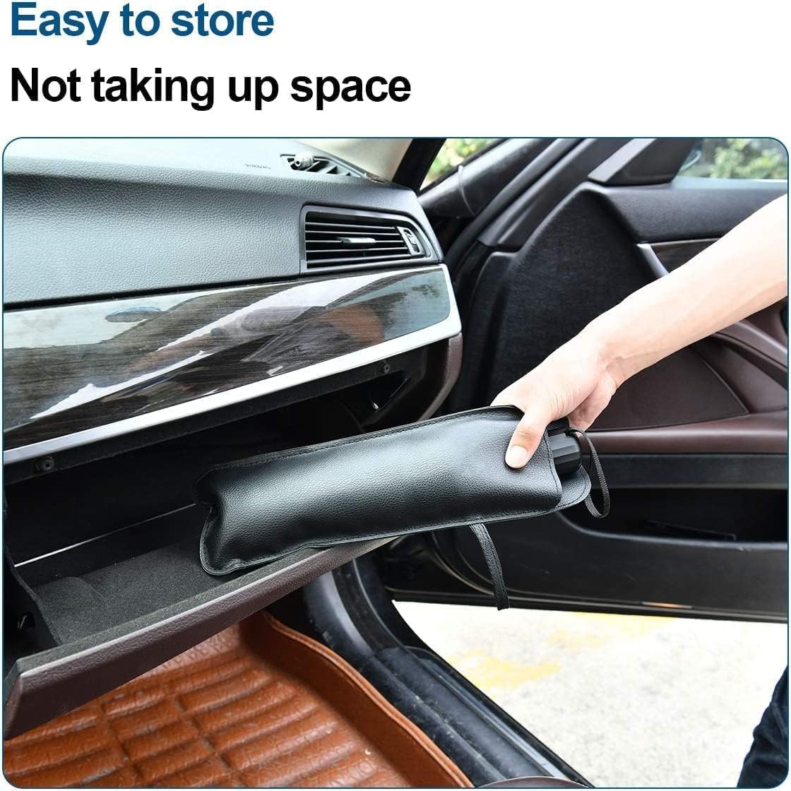 Sounce Windshield Umbrella Car Sun Shade Cover Robust Protection for car's Front Window with Heat Insulation and UV Shielding, Sun Protection Shield, Full Cover Foldable Sun Shade for Car - Black
