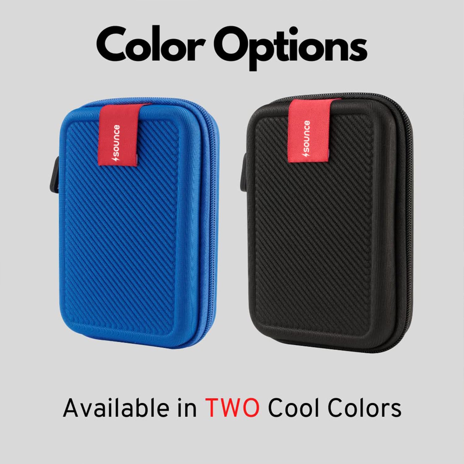 Sounce External Hard Drive Case 2.5-Inch, Hard Drive Portable Storage Organizer Bag, External Hard Disk Cover, Portable Storage Shell for Gadget Hard Disk USB Cable Mobile Charger Earphone (Black)