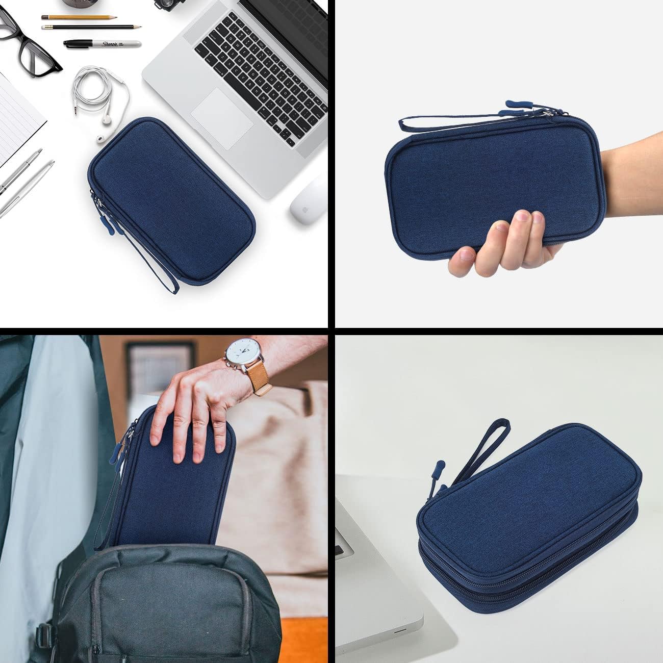 Sounce Portable Travel Organizer Pouch for Cables, Chargers & Gadgets – Waterproof Digital Accessory Case