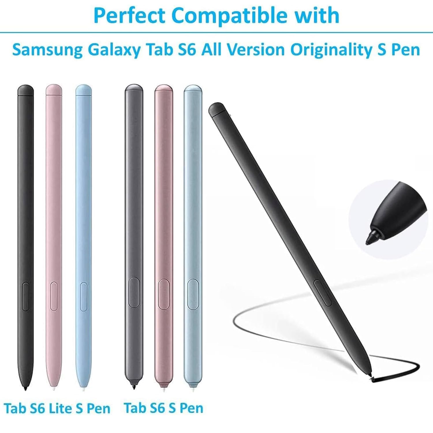 Sounce Stylus Pen Nib Replacement Nibs for Samsung S Pen Refill Tool Set Compatible with Spen Tab S6 S7+ Lite Note10 Note20 Nib Tip (Stylus Pen Not Included) - Black