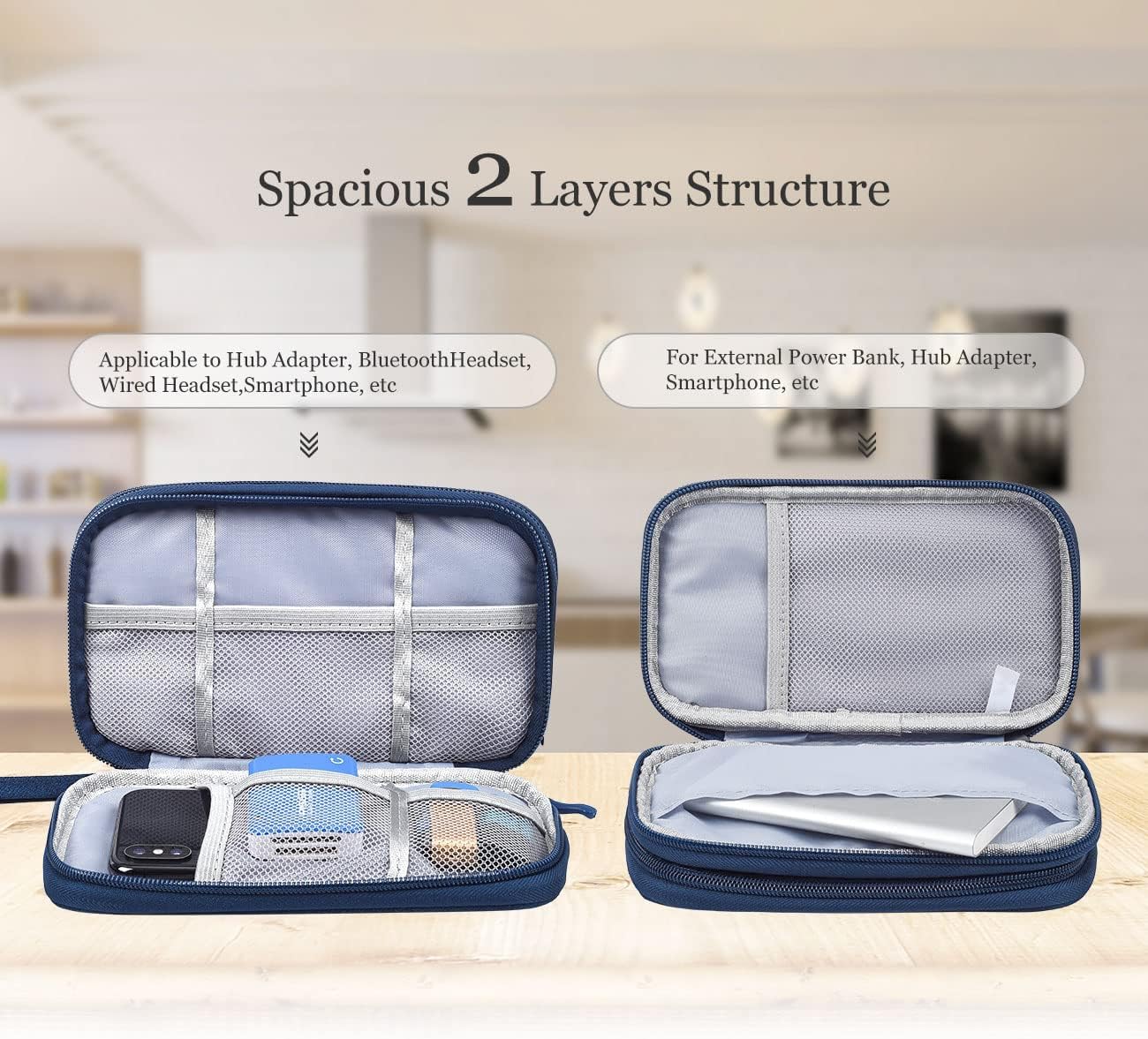 Sounce Portable Travel Organizer Pouch for Cables, Chargers & Gadgets – Waterproof Digital Accessory Case