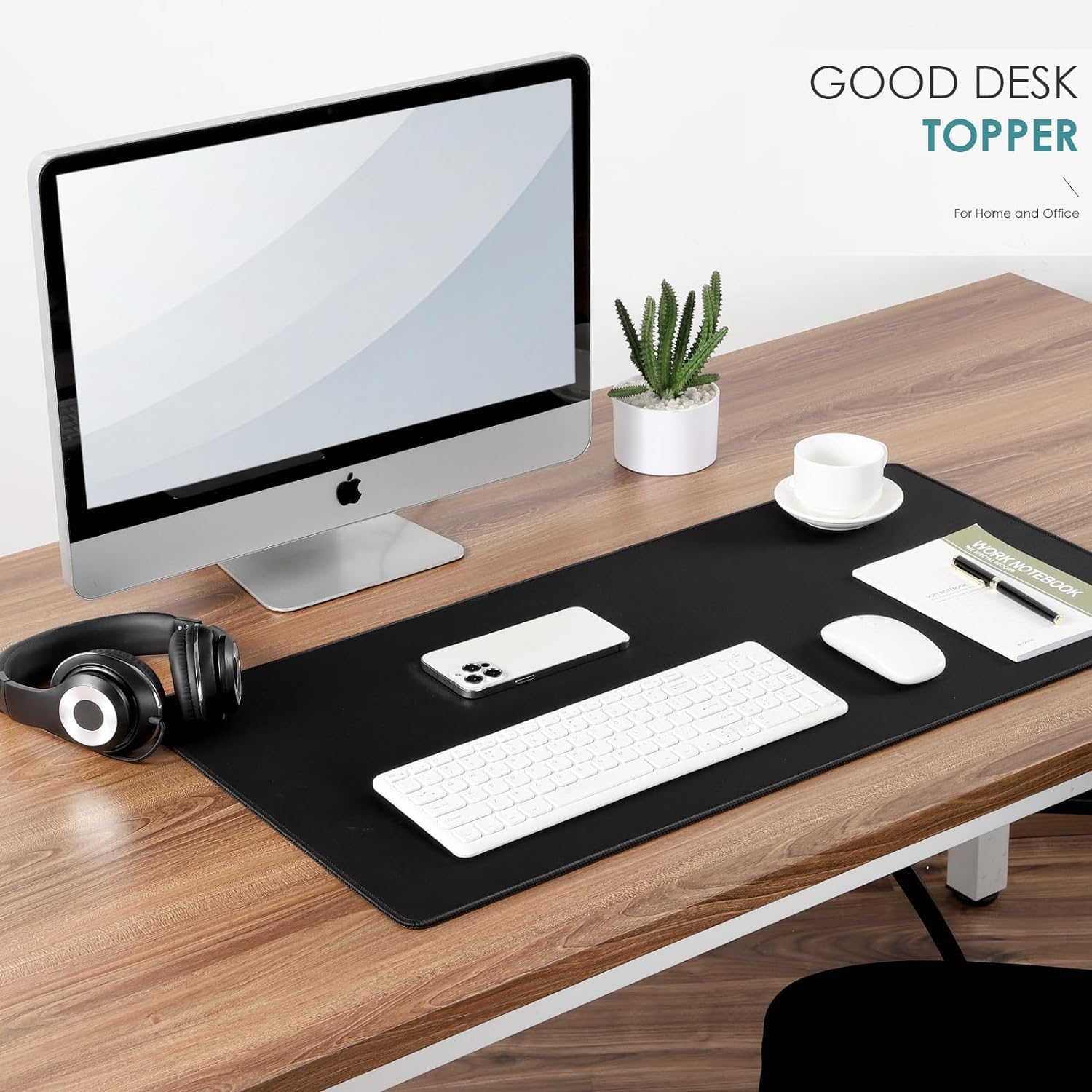 Sounce Mouse Pad Mercerized Surface Anti-fray Edges and Anti-Slip Rubber Base Gaming Mouse Pad a Laptop Desk Mat with Smooth Mouse Control Dimensions 900L x 400B x 2H mm (Black)