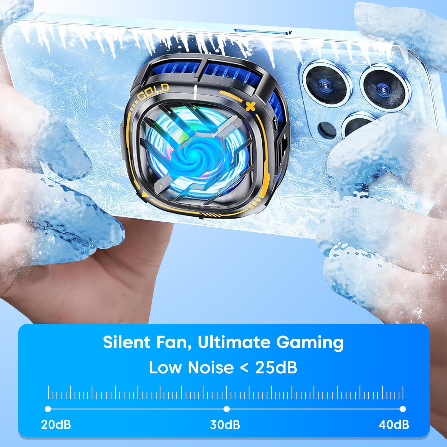 Sounce Magnetic Mobile Cooler with Advanced Semiconductor Technology - Gaming Fan for Android & iPhone (Black)
