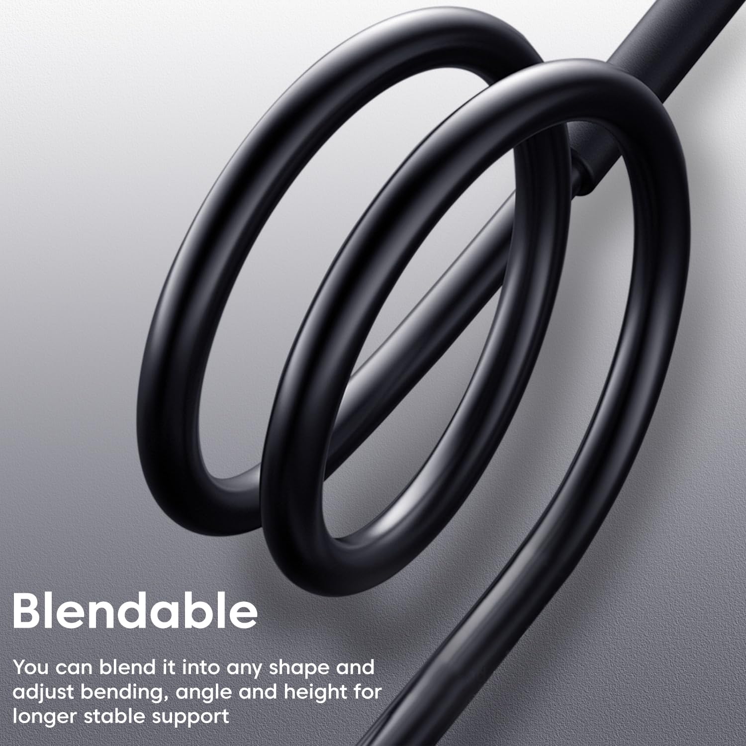 Sounce Lazy Neck Phone Holder Neck Hanging Mobile Cell Phone Stand 360 Rotating Flexible Long Arms Stand Clip Holder Compatibl with 4-7 Inches Smatphones - Black