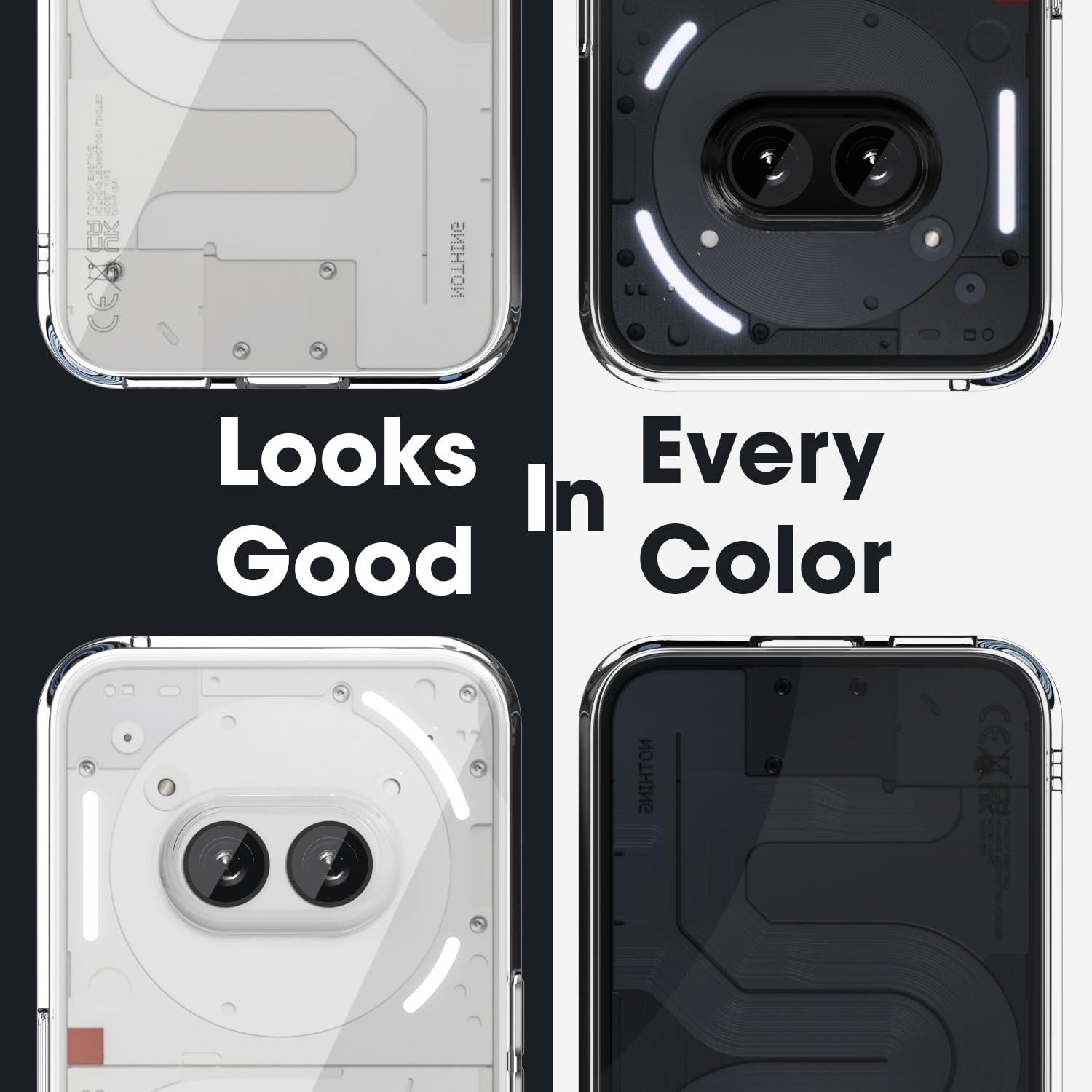 Sounce Nothing Phone 2a Back Cover Case Camera Protection Bump Hard Case Back Cover Compatible with Nothing Phone 2a Plus 5G (TPU + Poly Carbonate, Crystal Clear) - Transparent