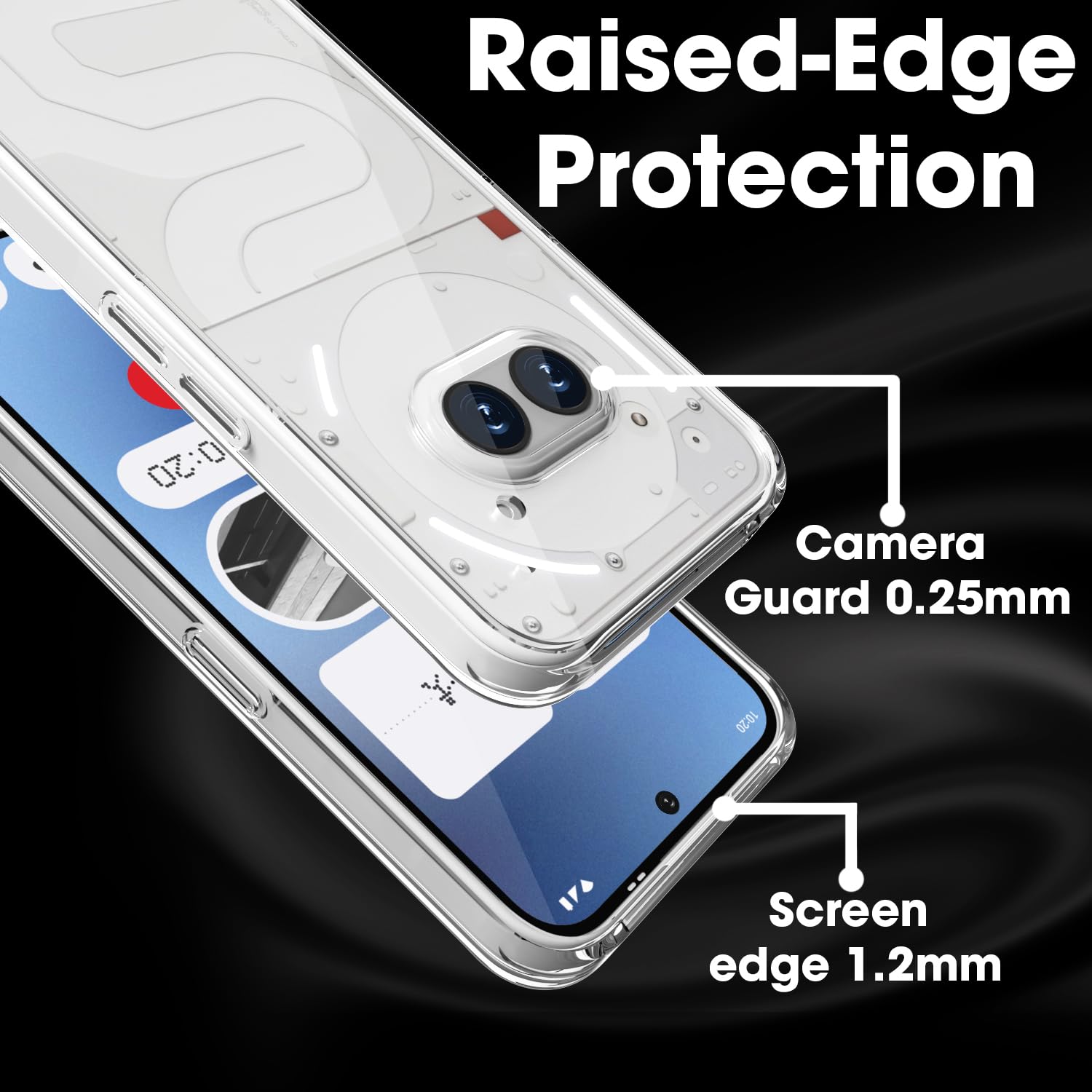Sounce Nothing Phone 2a Back Cover Case Camera Protection Bump Hard Case Back Cover Compatible with Nothing Phone 2a Plus 5G (TPU + Poly Carbonate, Crystal Clear) - Transparent
