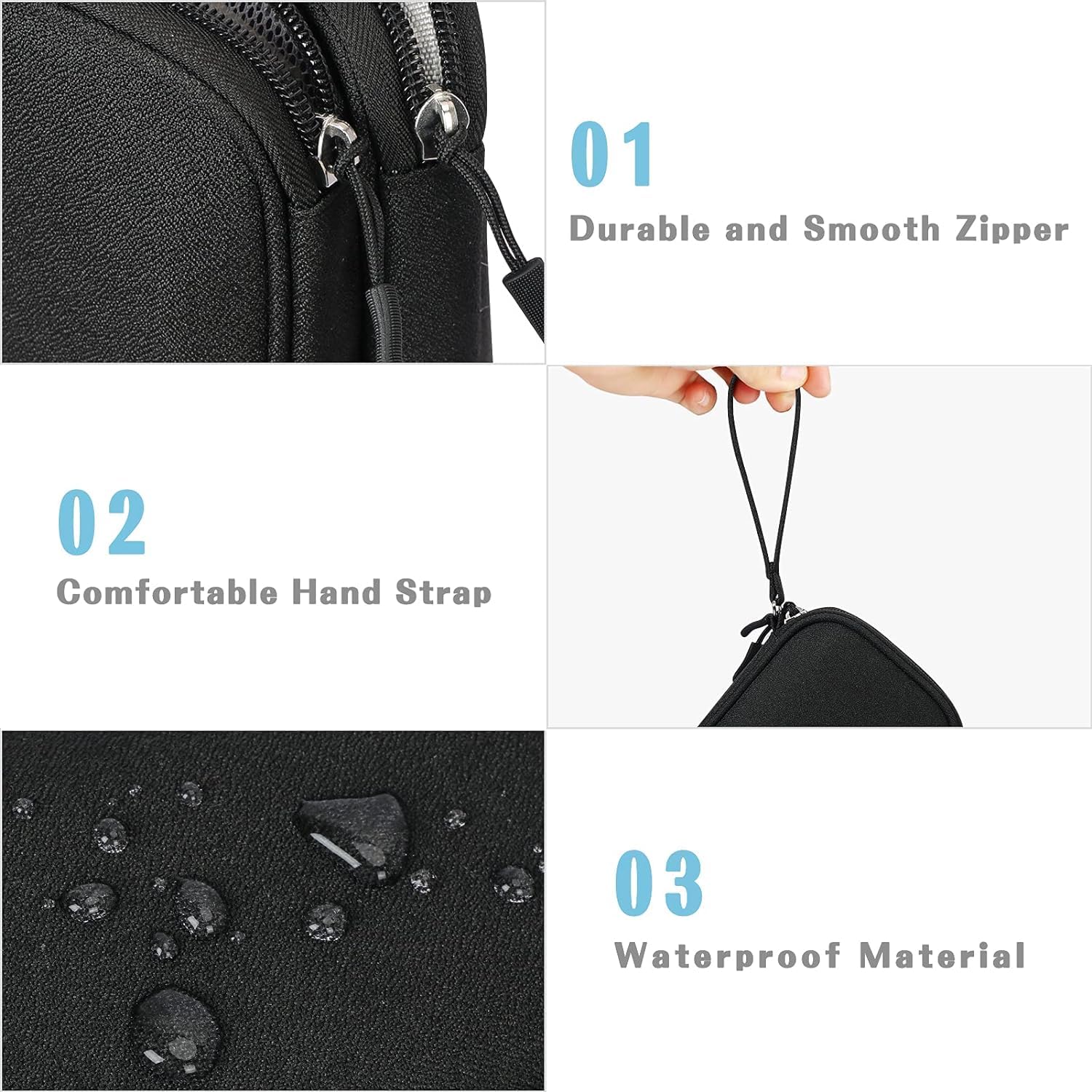 Sounce Portable Travel Organizer Pouch for Cables, Chargers & Gadgets – Waterproof Digital Accessory Case