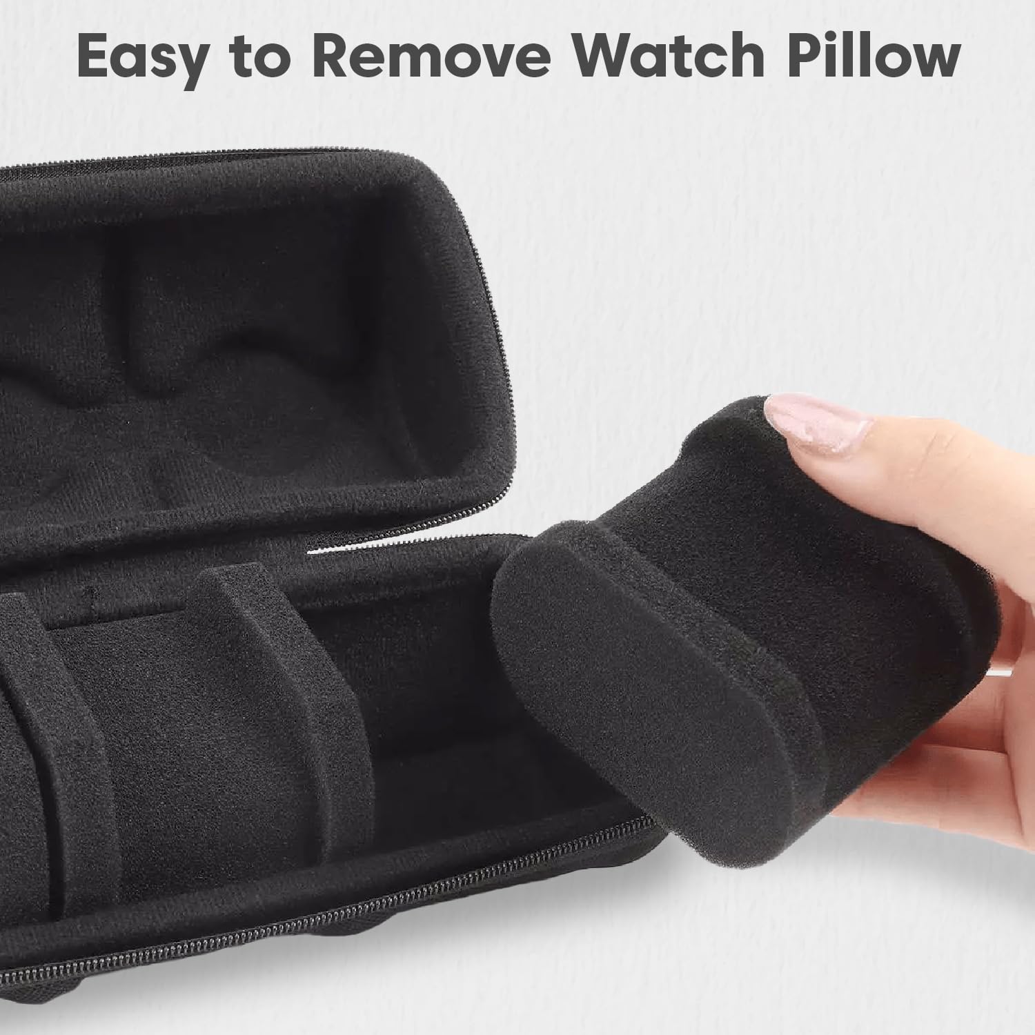 Sounce Travel Watch Case Organizer Watch Box With Zipper Heavy Duty Nylon Exterior, Travel Friendly Case Fits all Wristwatches & Smart Watches Up To 60MM Compatible for Apple Watch (3 Slots)