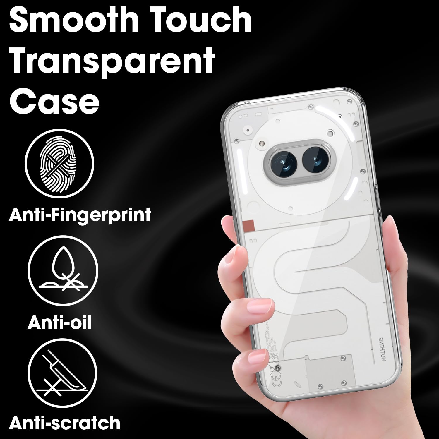 Sounce Nothing Phone 2a Back Cover Case Camera Protection Bump Hard Case Back Cover Compatible with Nothing Phone 2a Plus 5G (TPU + Poly Carbonate, Crystal Clear) - Transparent